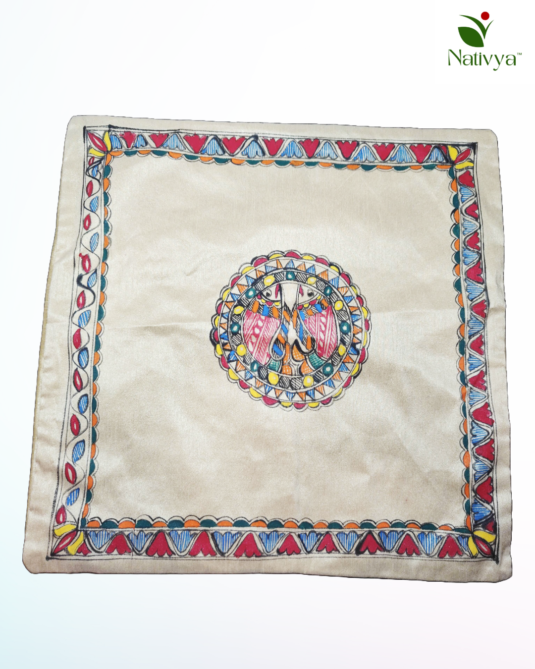 Hand-Painted Cushion Cover