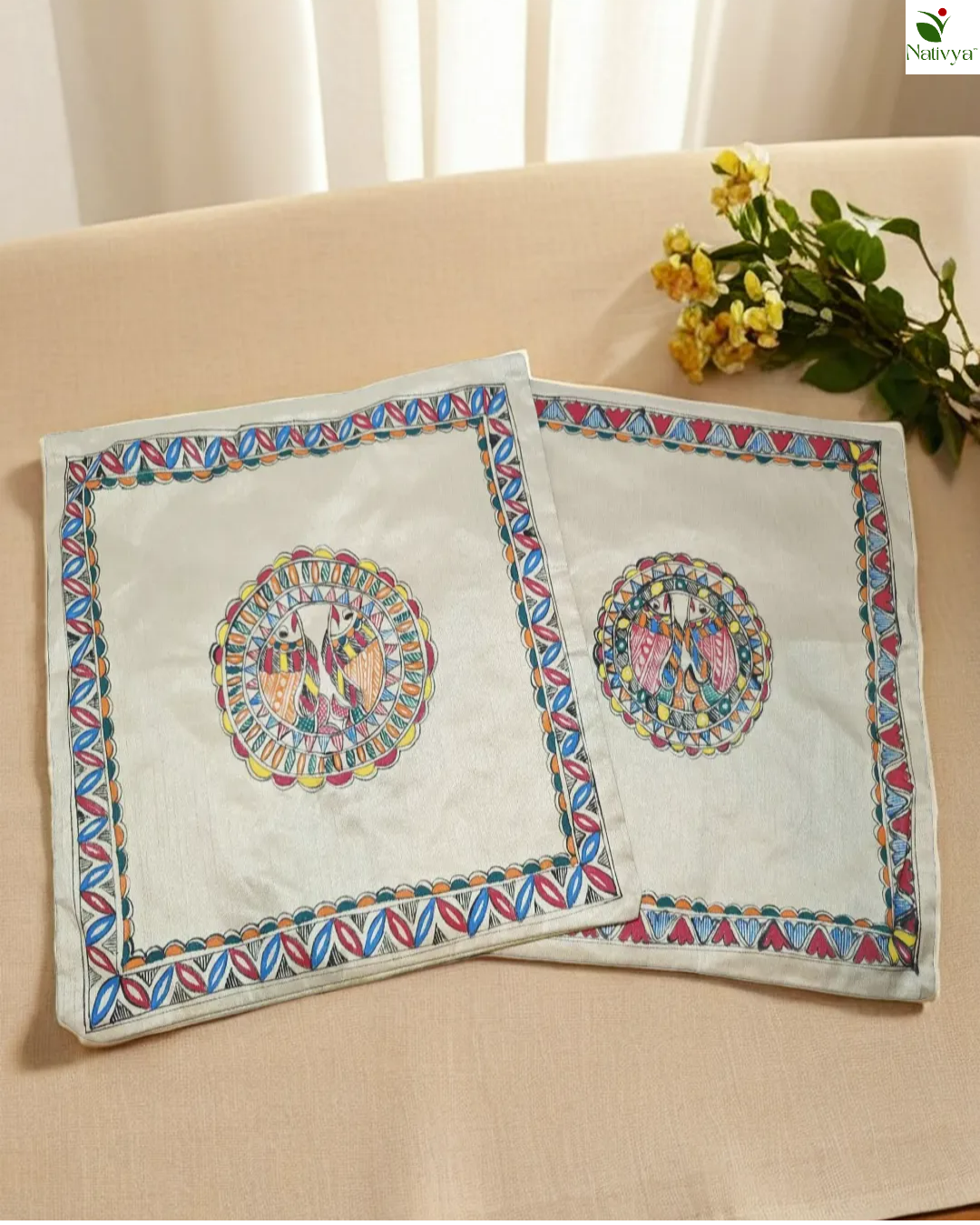 Hand-Painted Cushion Cover