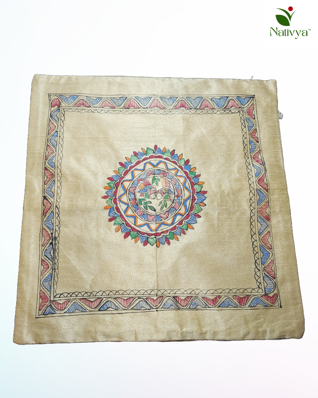 Hand-Painted Cushion Cover