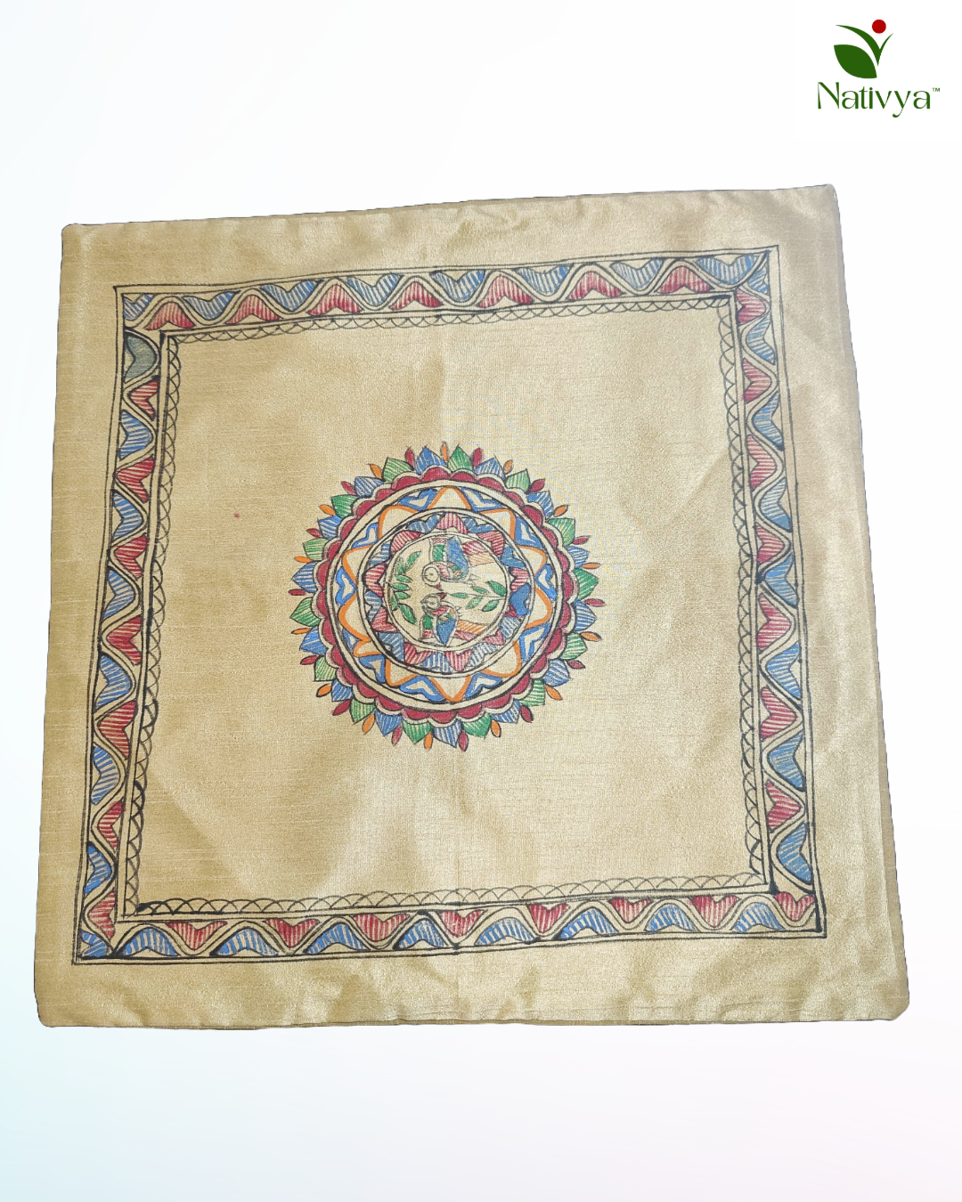 Hand-Painted Cushion Cover