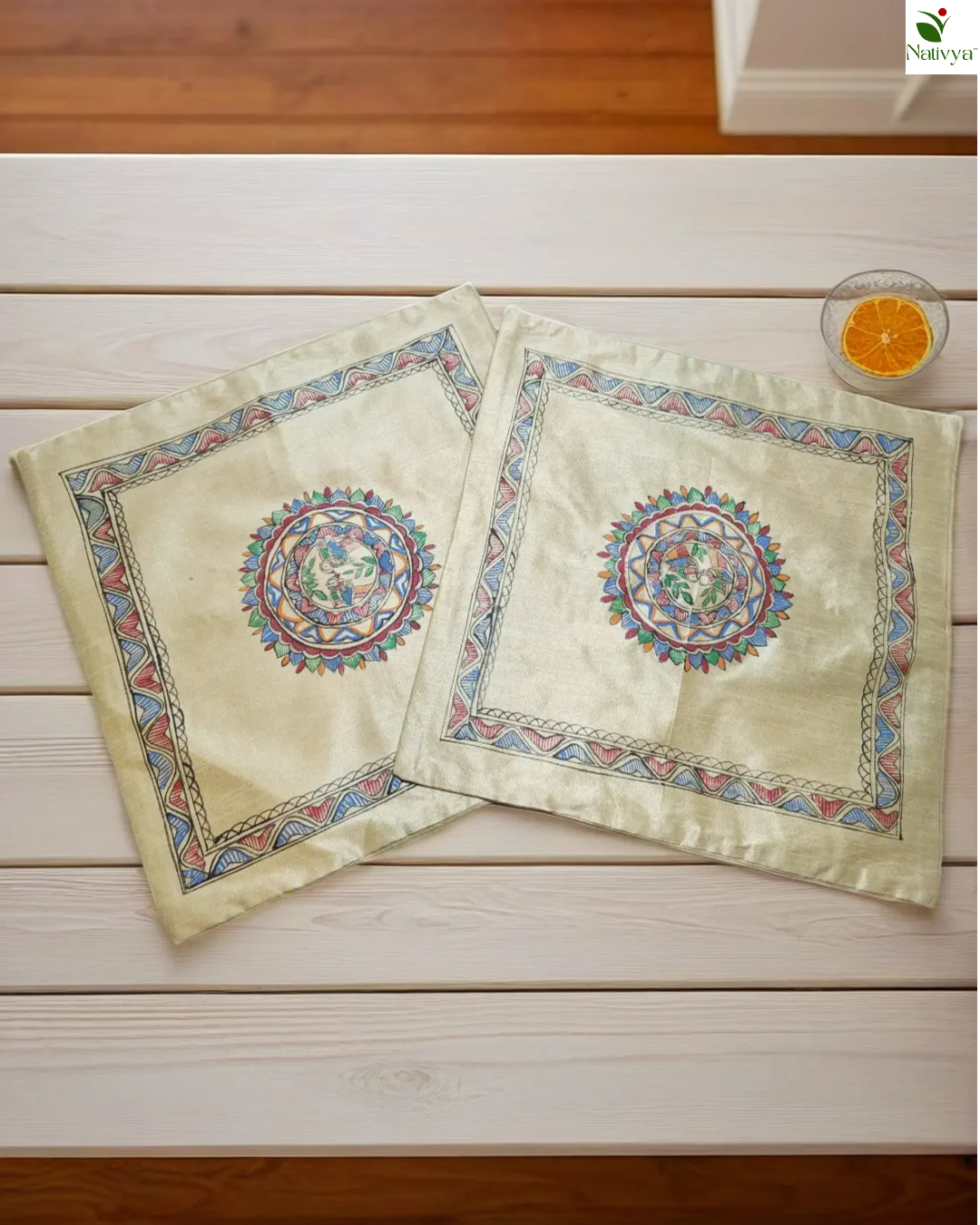 Hand-Painted Cushion Cover