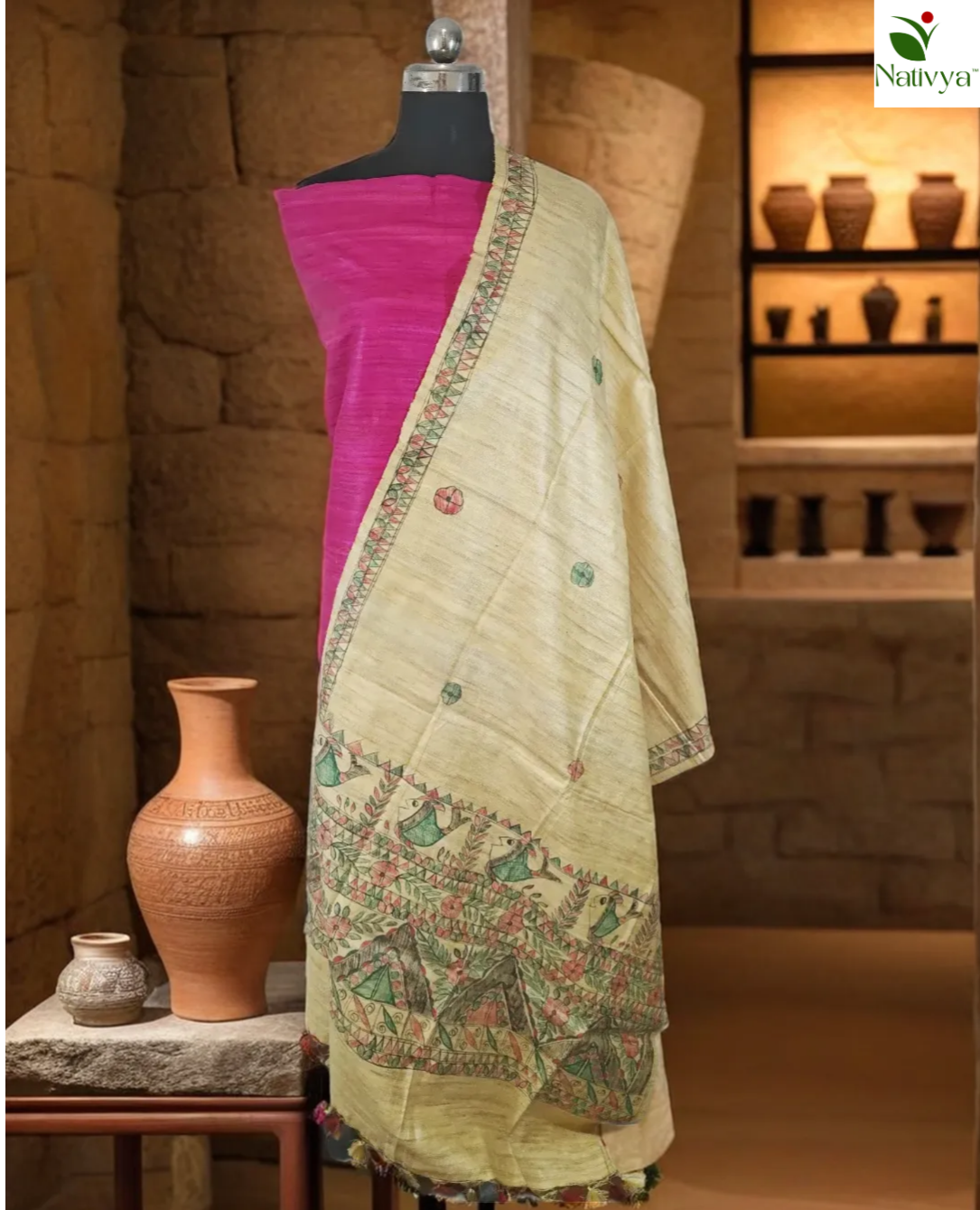 Giccha Tussar Silk Suit Piece
