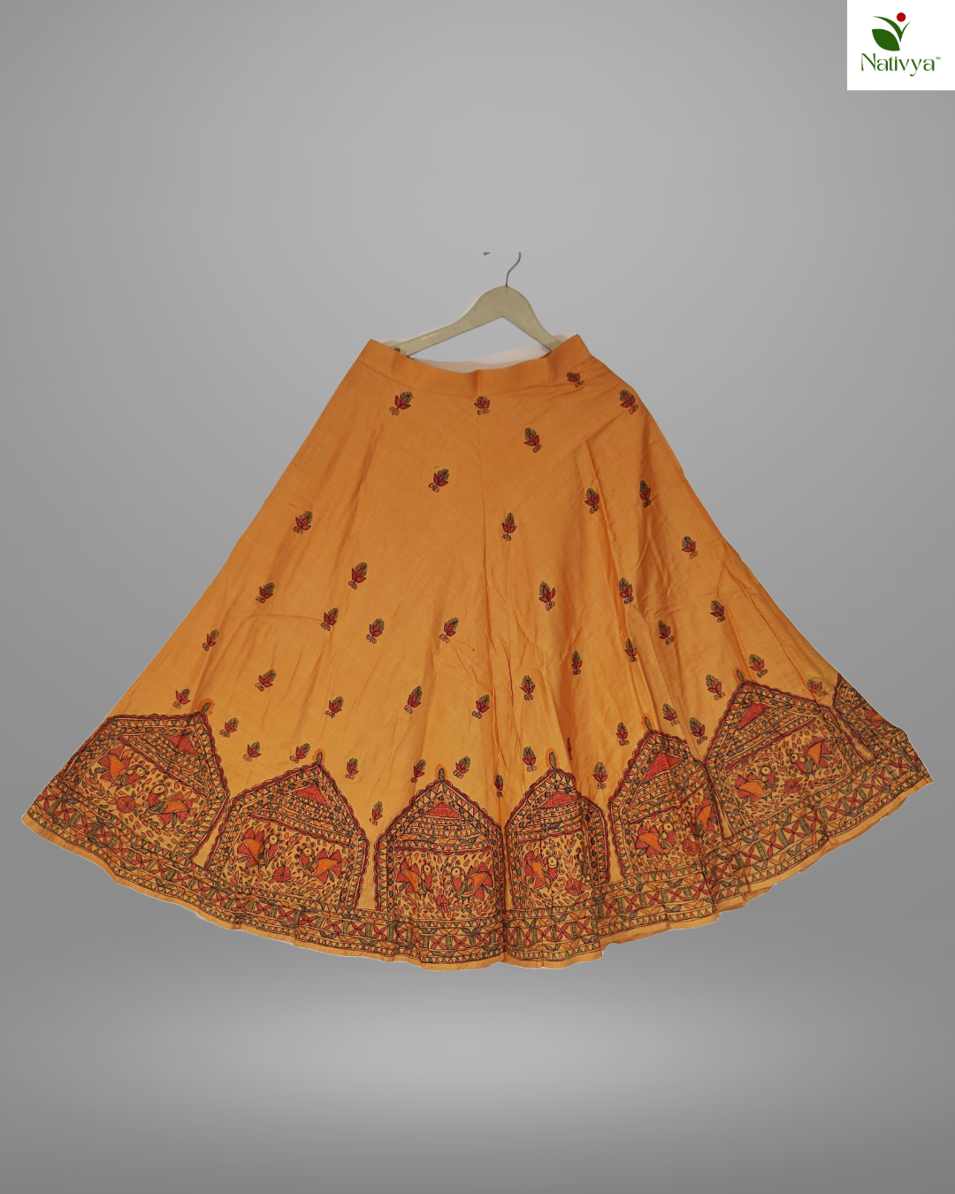 Orange Cotton Skirt