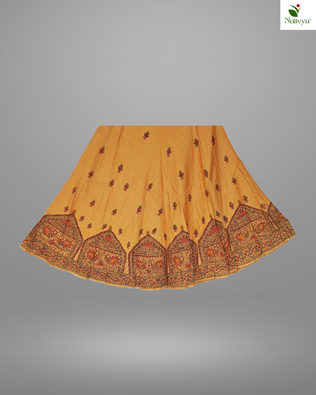 Orange Cotton Skirt