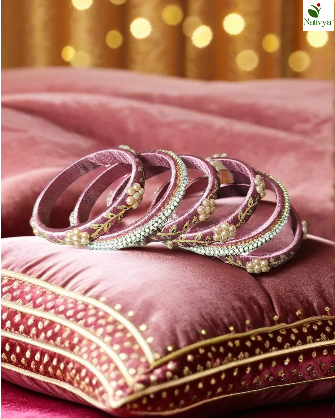 Maroon Silk Thread Bangle Set