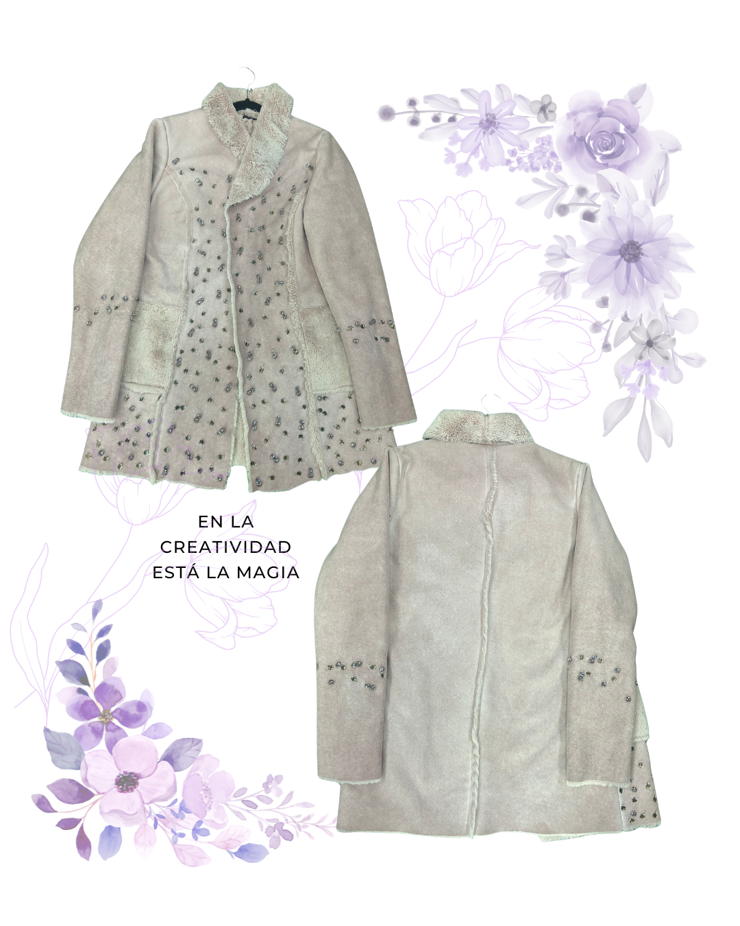 Gamulán Palo Rosa – Bordados con Tachas y Strass