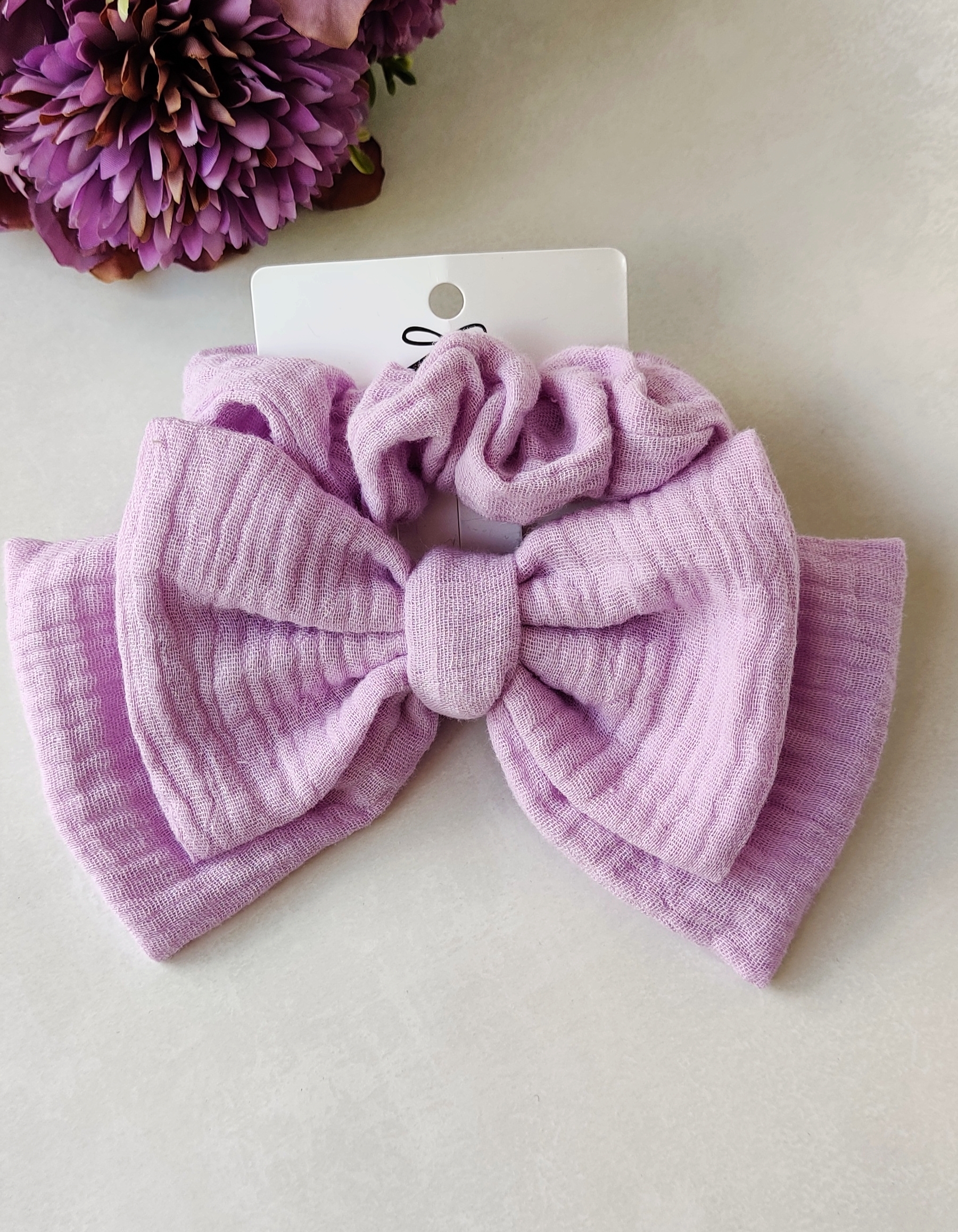 Sett: Hårstrikker i bomull og sløyfespenn