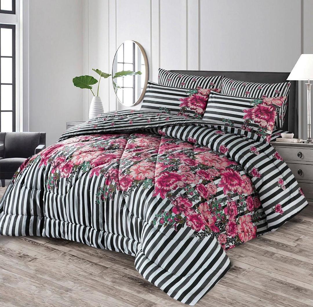 6 Pc cotton salonica printed comforter set