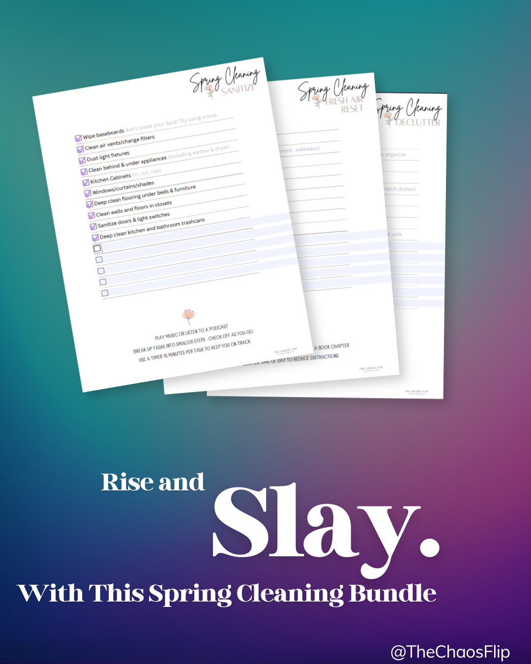 Customizable 3 Page Spring Cleaning Bundle