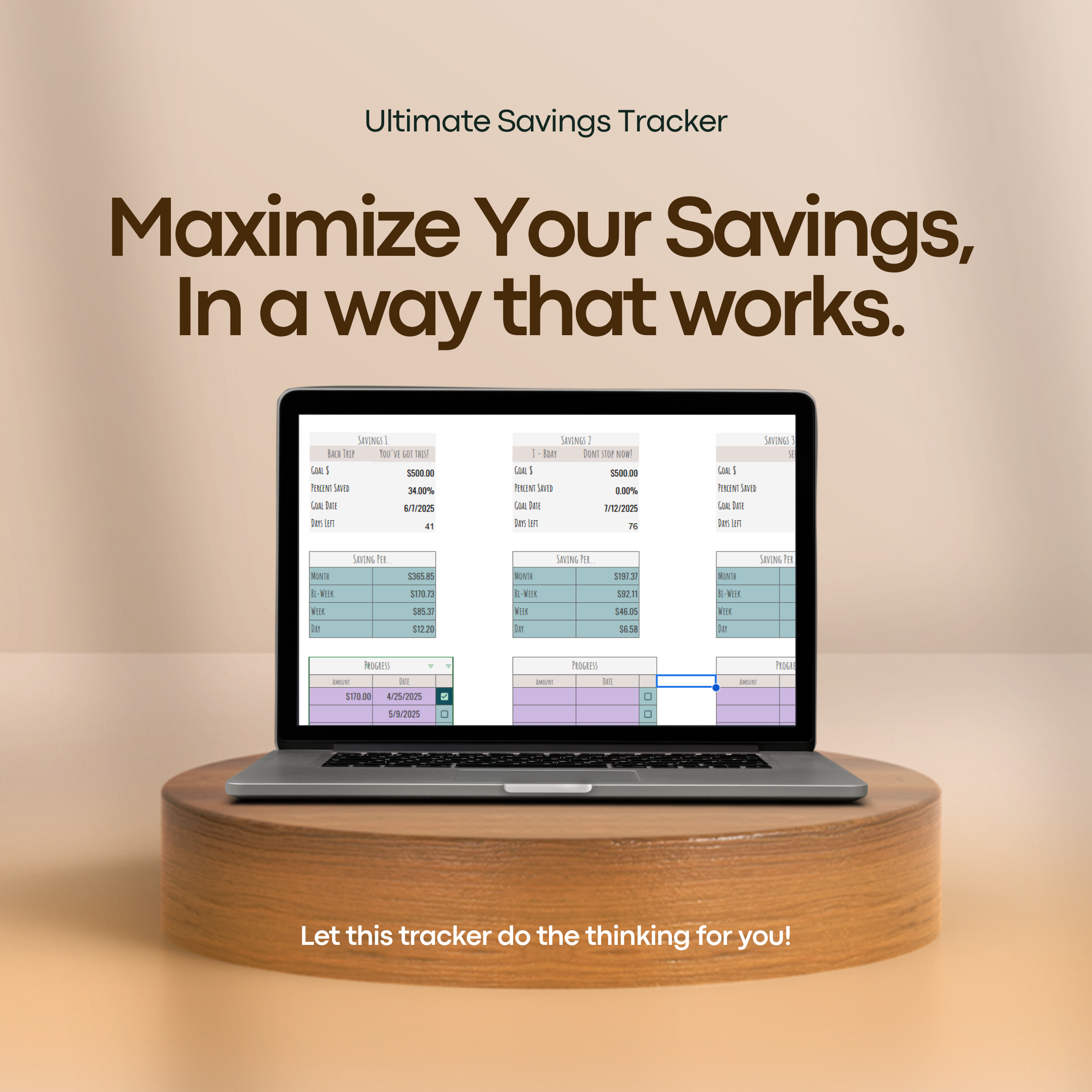 Google Sheets Digital Savings Tracker