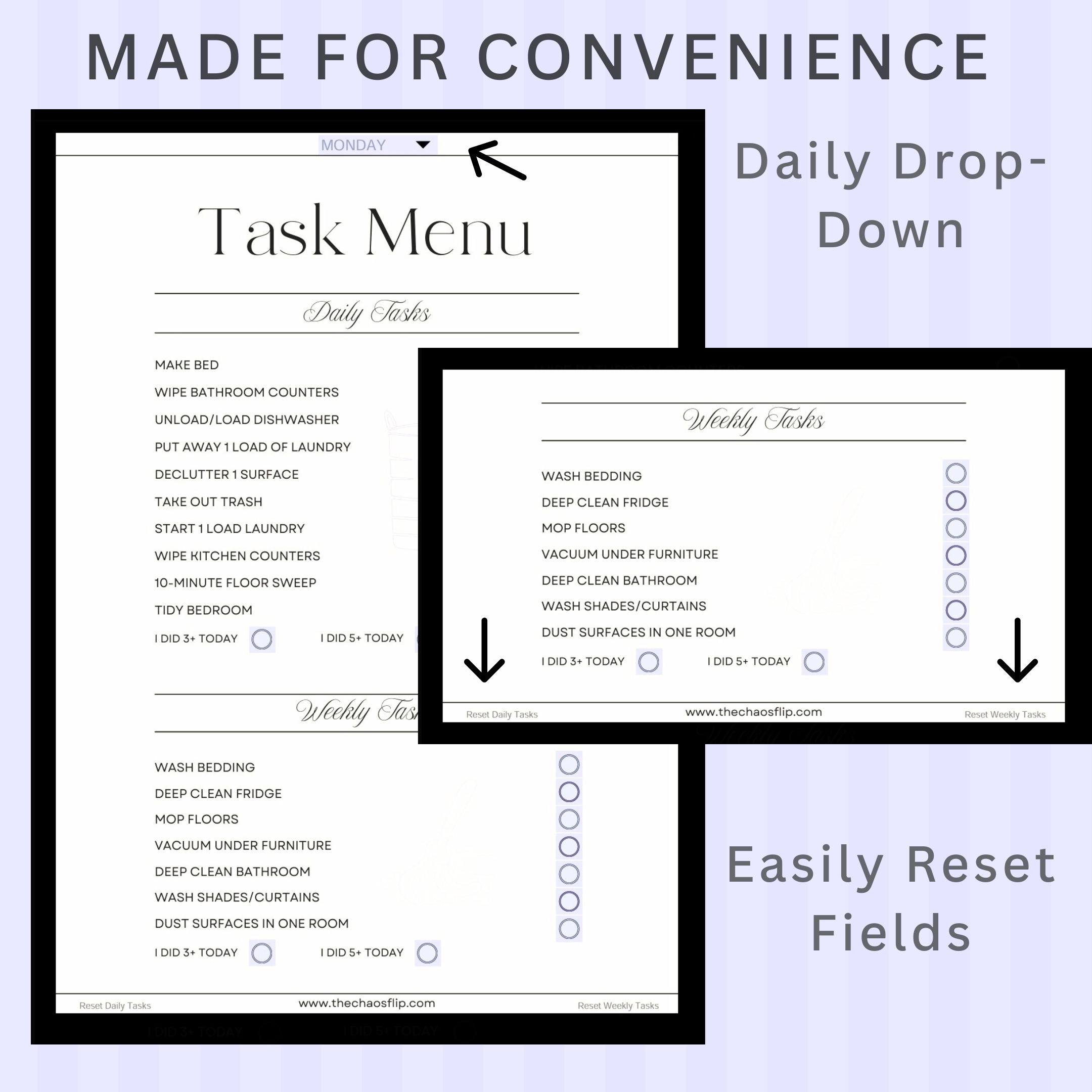The Chaos Flip: Menu-Style Cleaning Checklist