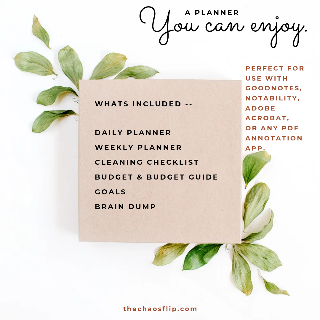 ADHD-Friendly Minimalist Digital Planner | Interactive Hyperlinked PDF | Customizable & Calming Layout