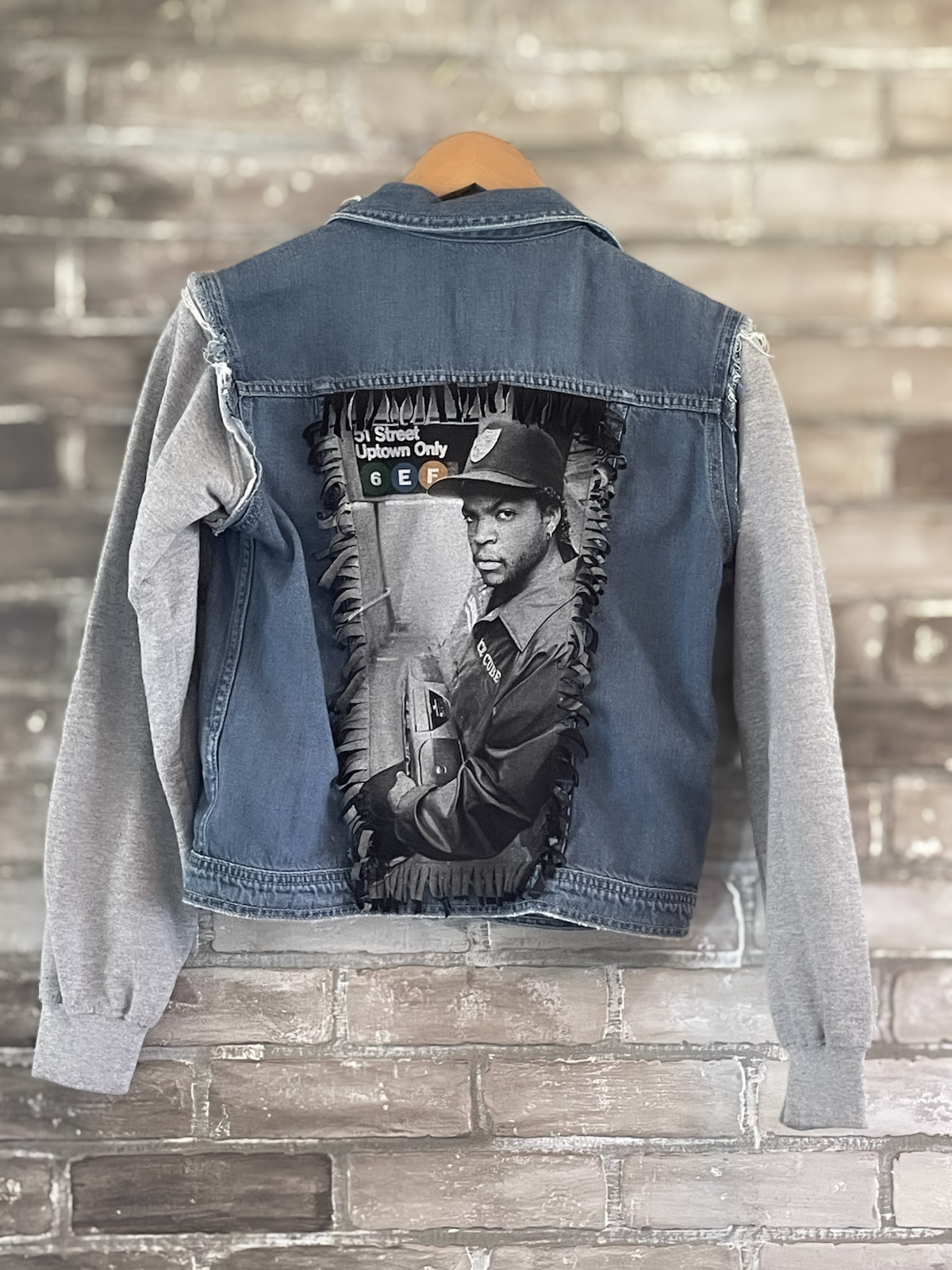 Denim Jacket with Graphic Design