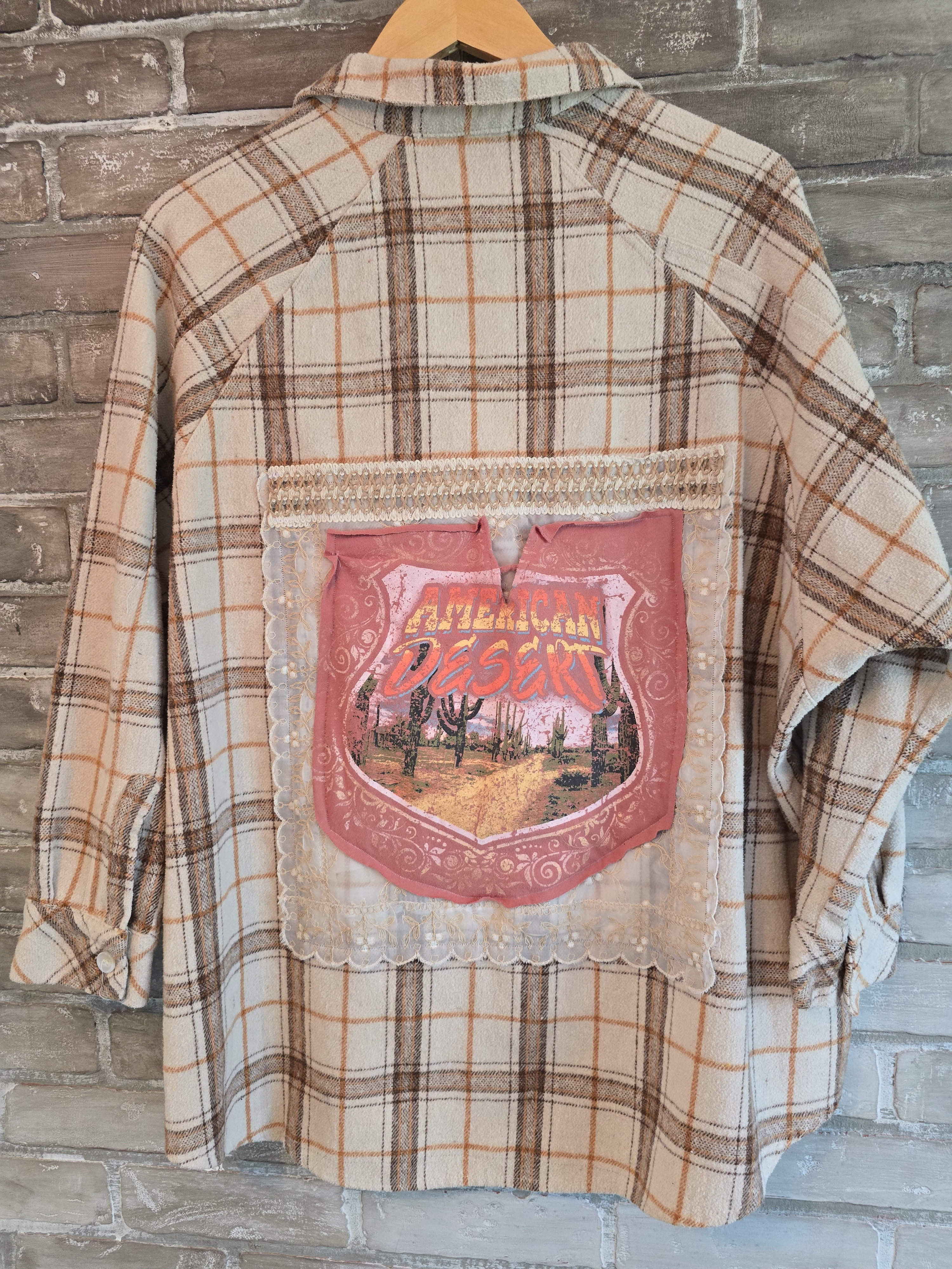 Vintage Desert Patch Flannel Shirt