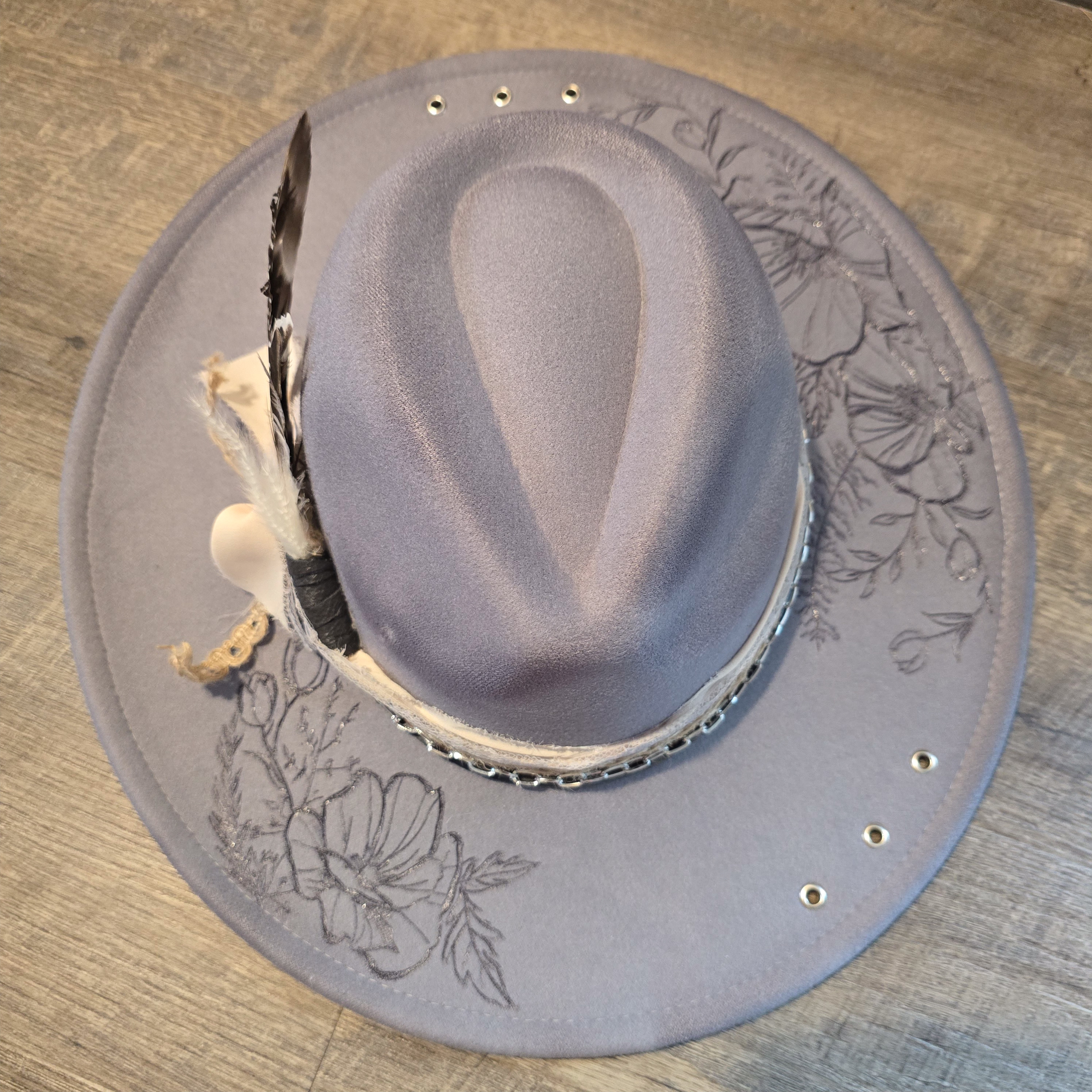 Floral Wide-Brim Hat