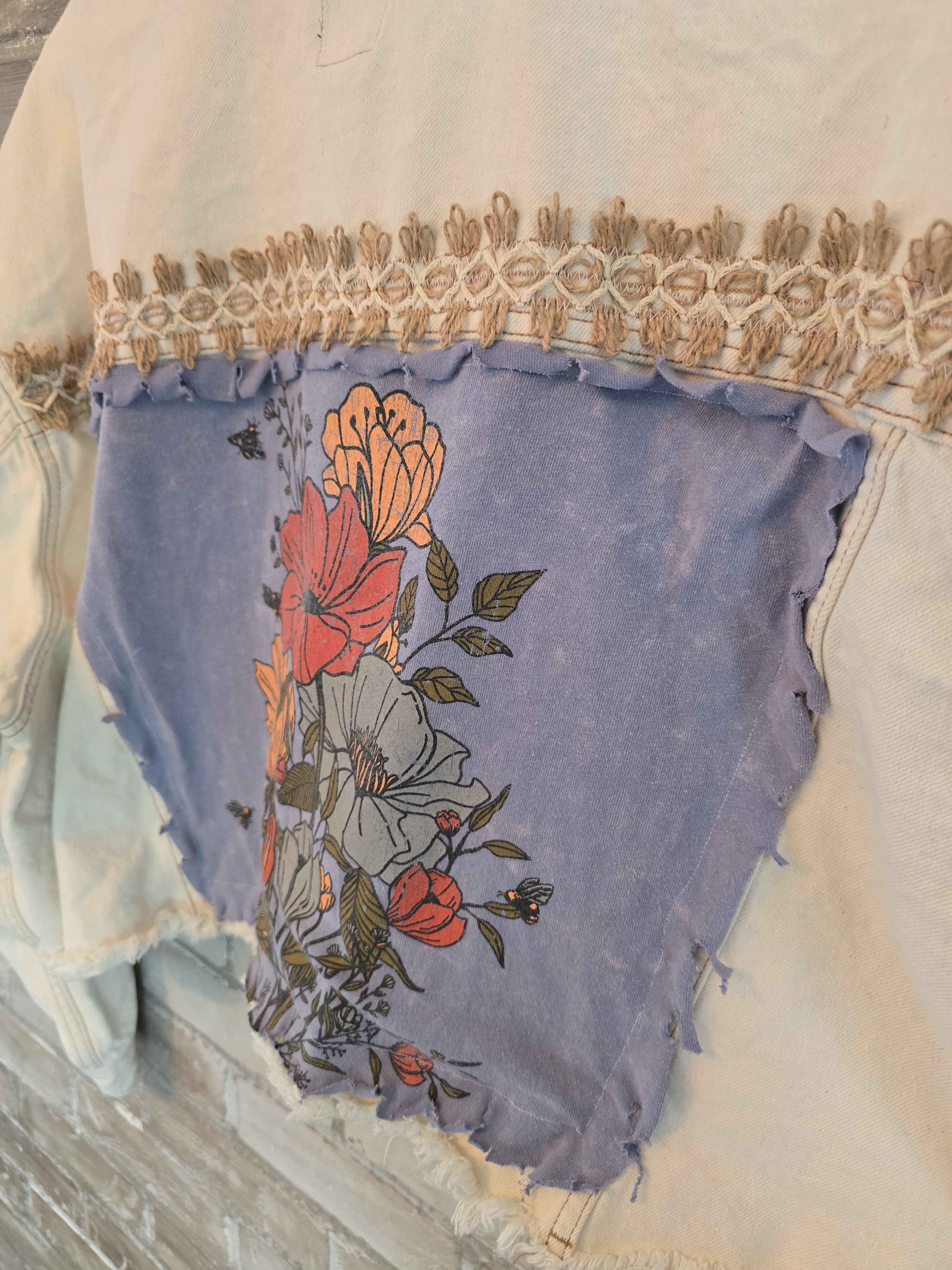 Floral Patchwork Denim Jacket