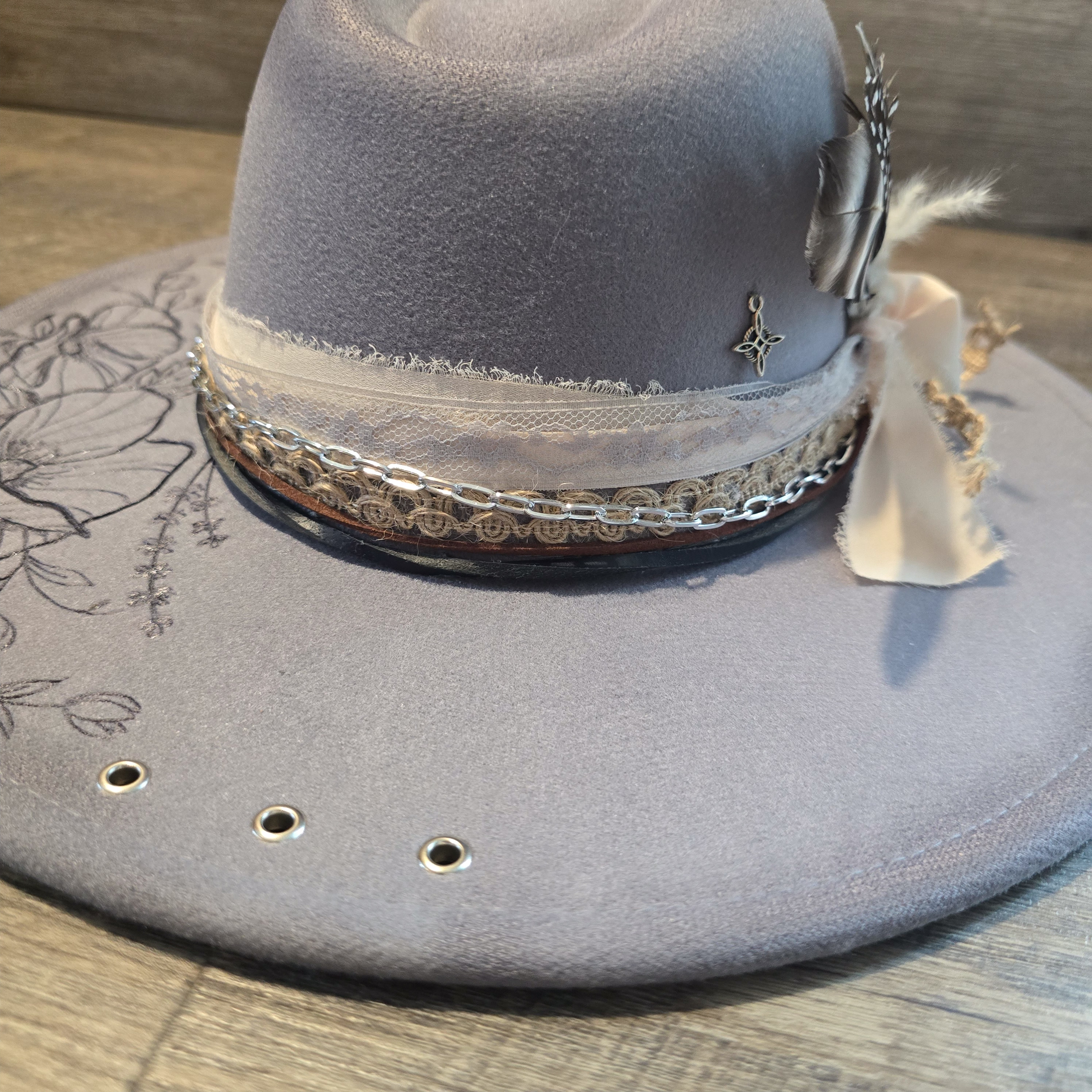 Floral Wide-Brim Hat