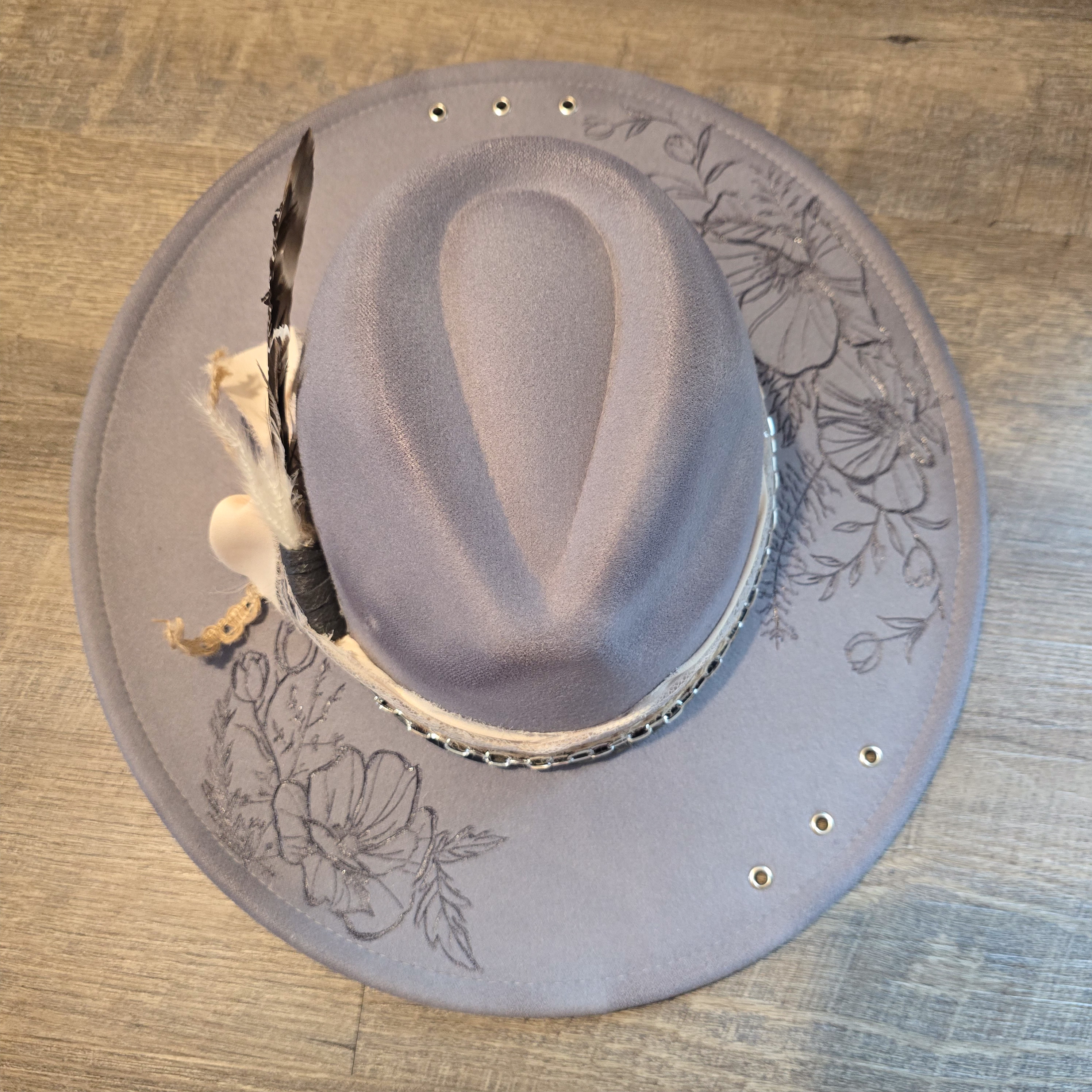 Floral Wide-Brim Hat