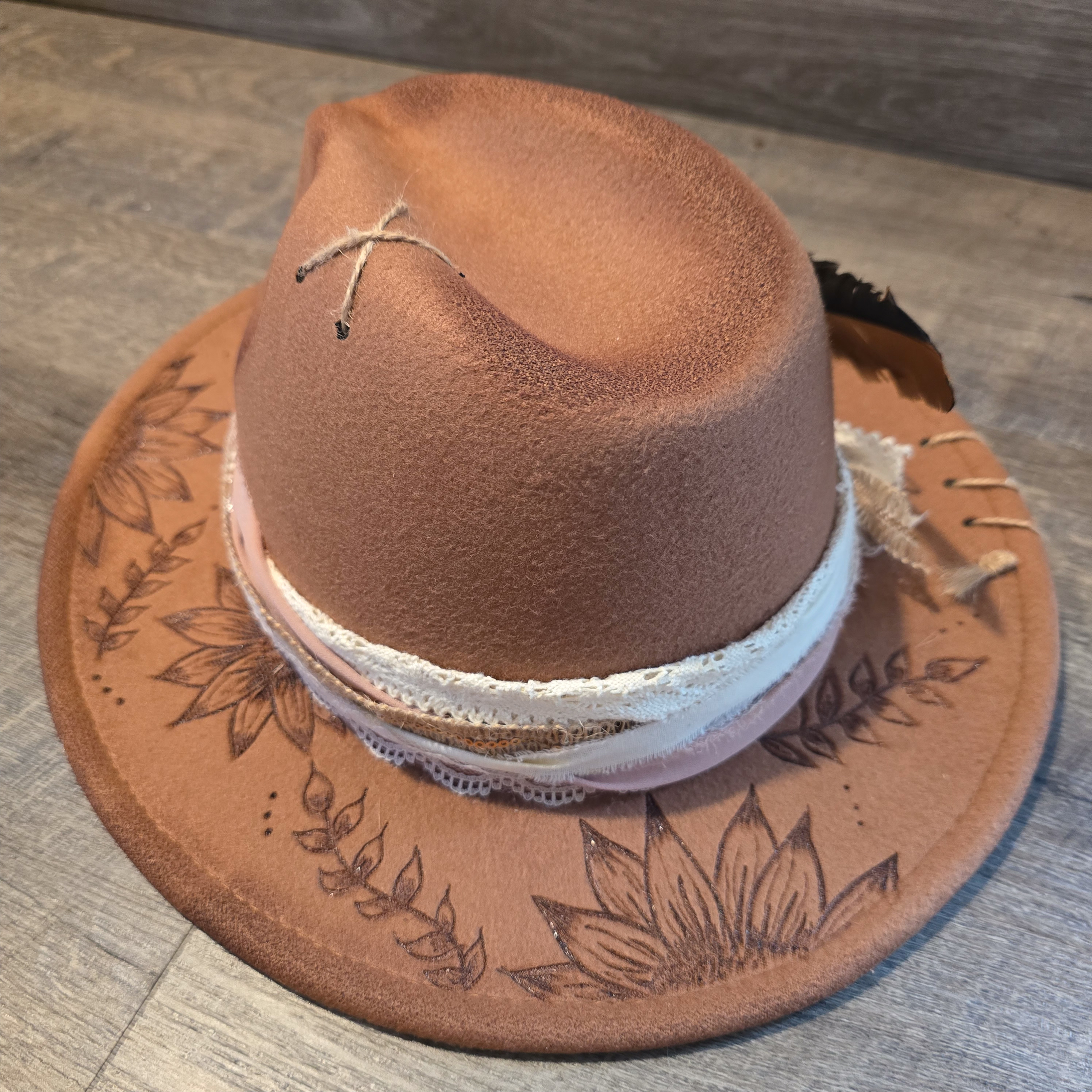 Boho Floral Felt Hat