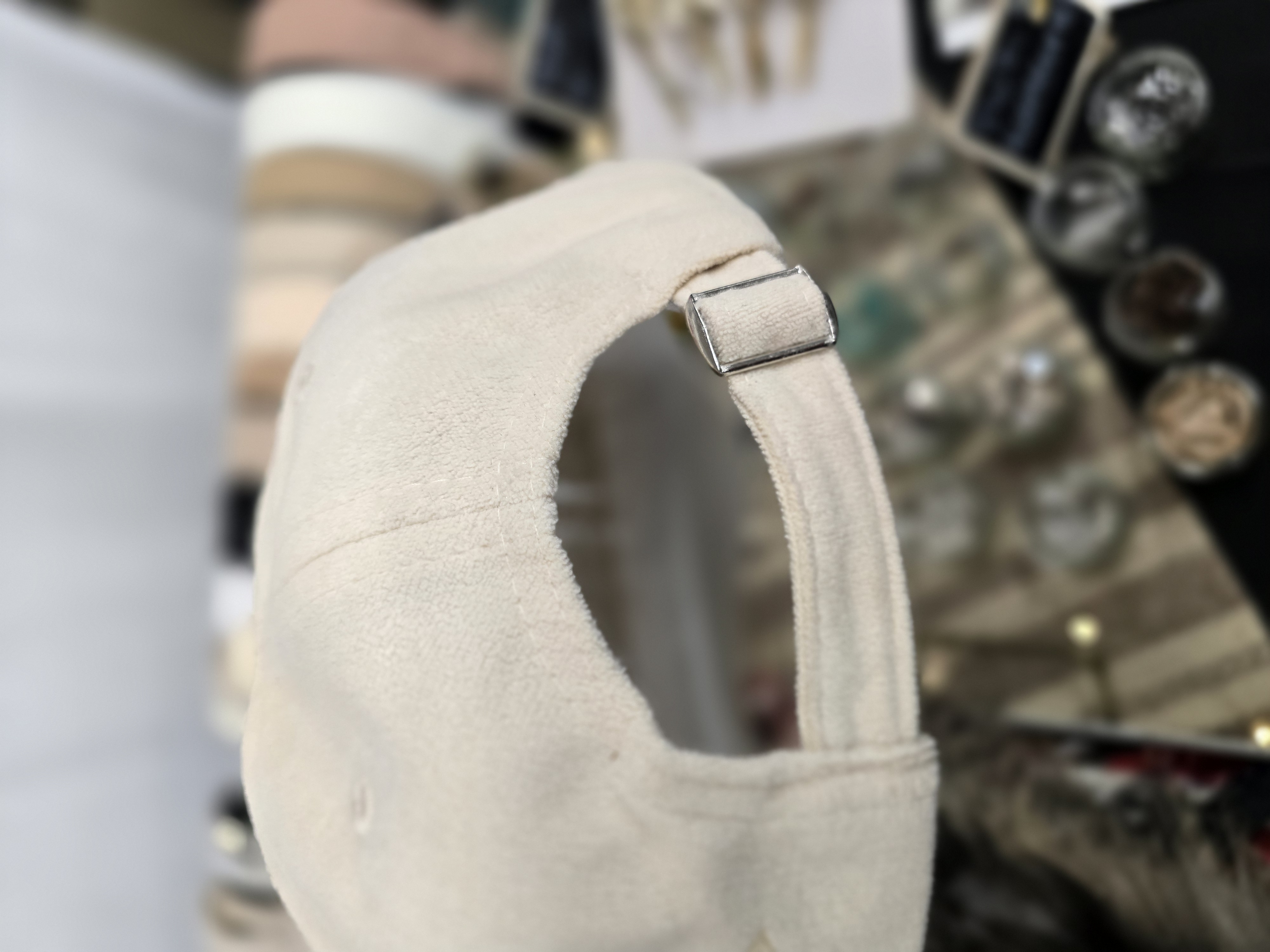 Floral burnded Ivory ball cap