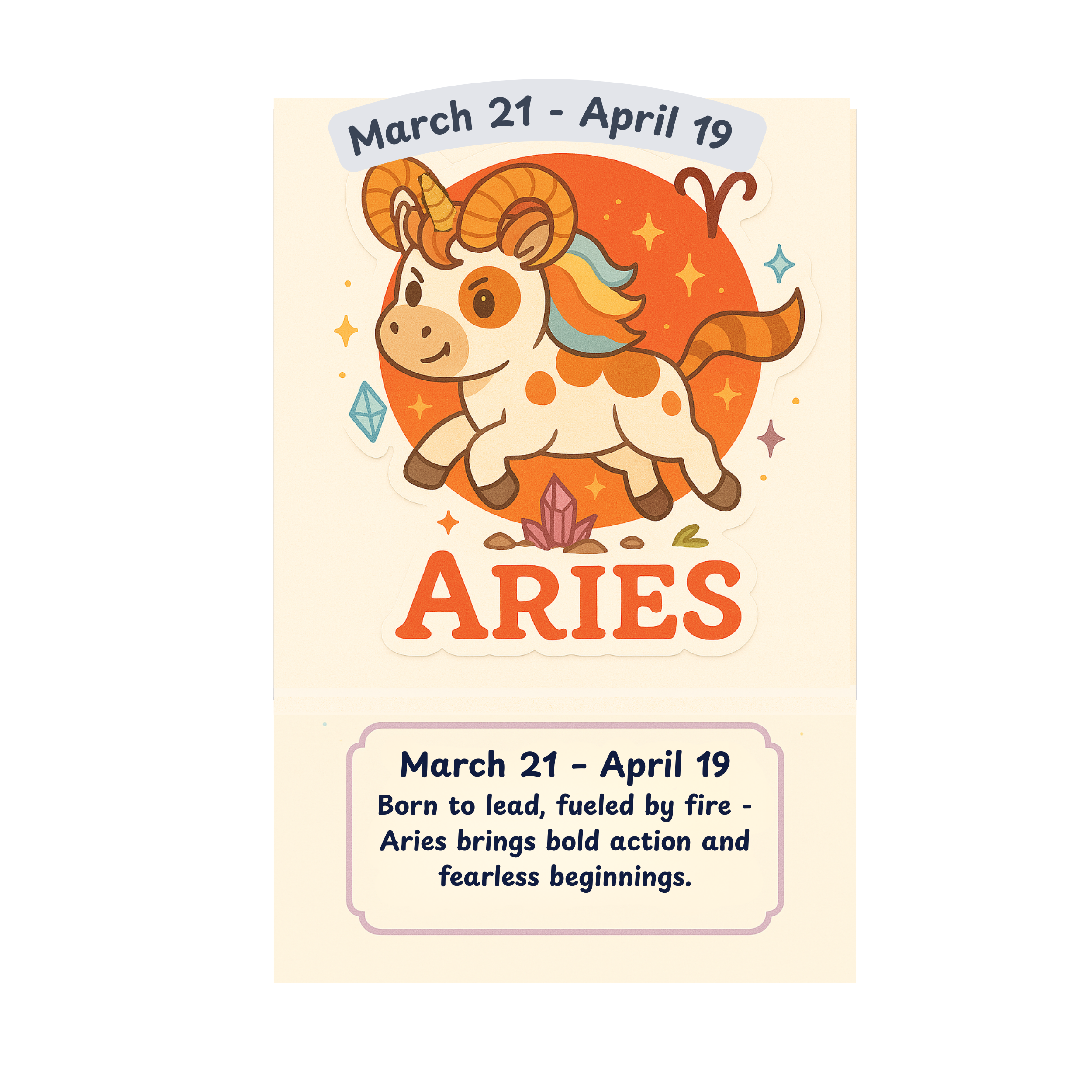 STICKER - Zodiac Unicorn - Aries March 21-April 19!