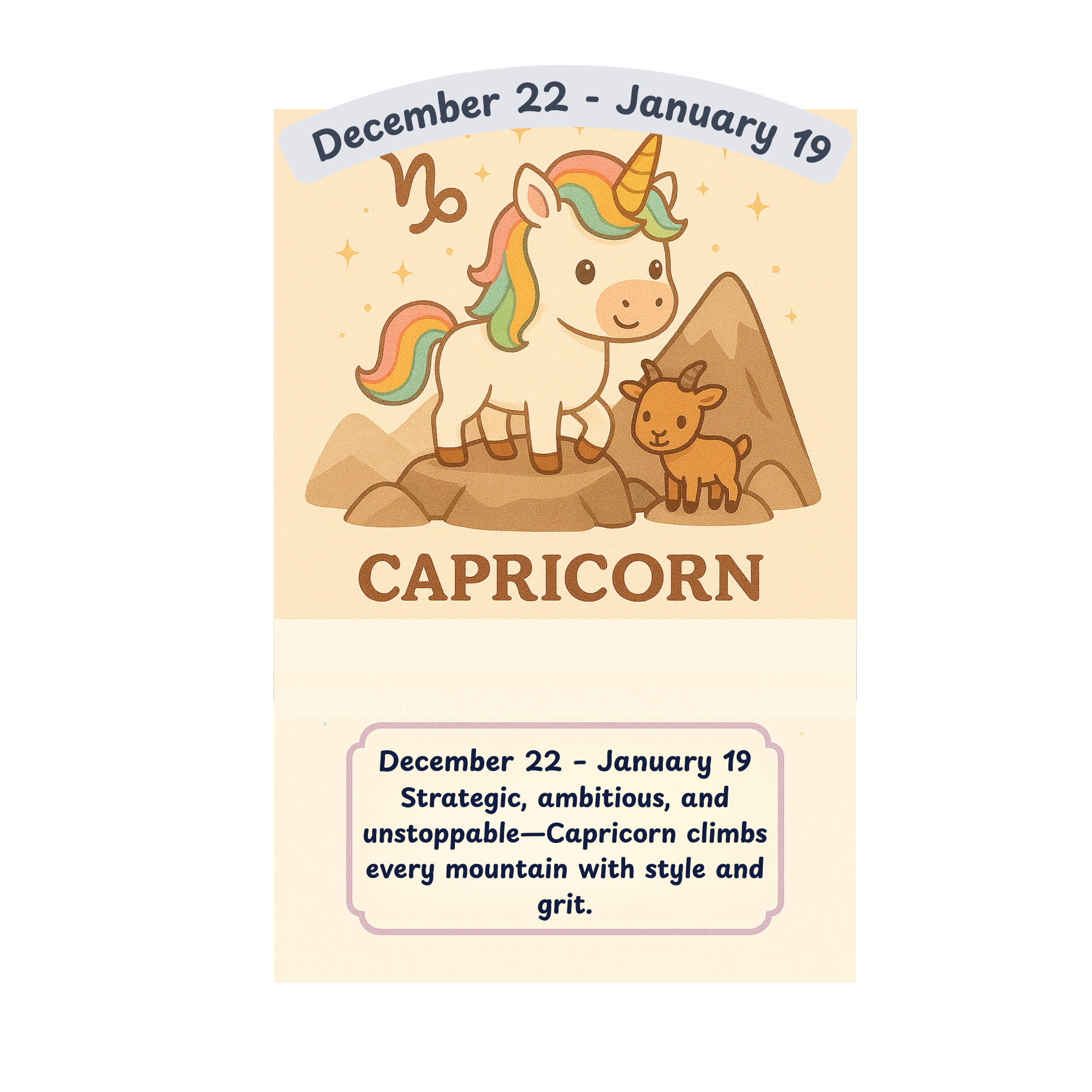 STICKER -  Zodiac Unicorn - Capricorn December 22-January 19!