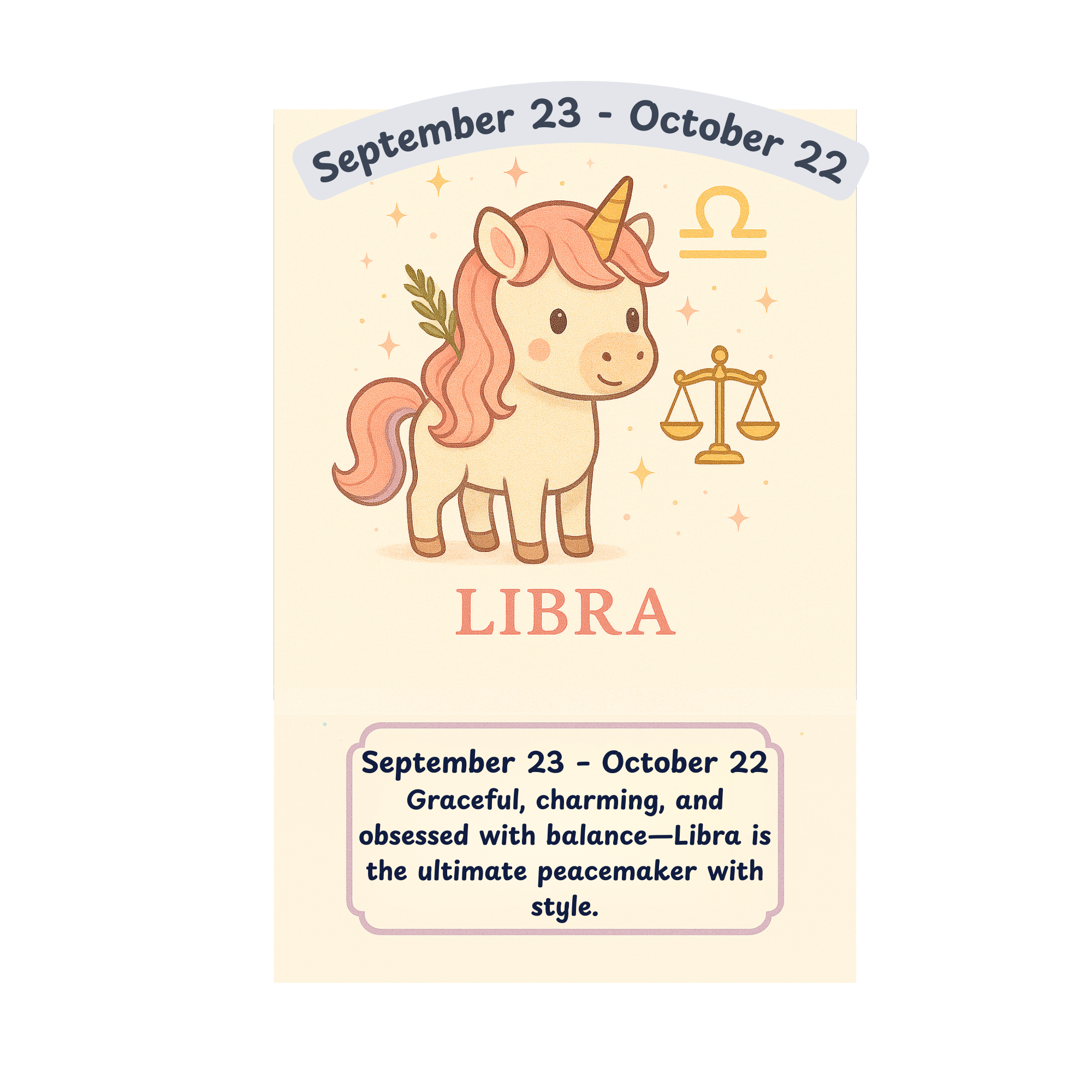STICKER -   Zodiac Unicorn - Libra September 23-October 22!