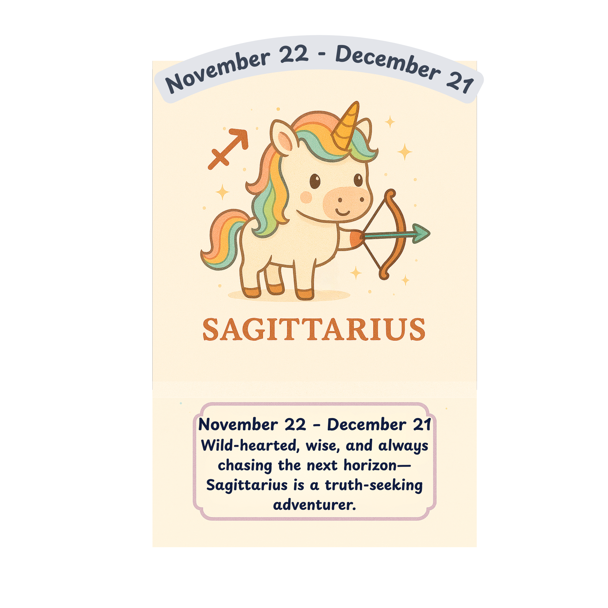 STICKER - Zodiac Unicorn - Sagittarius November 22-December 21!