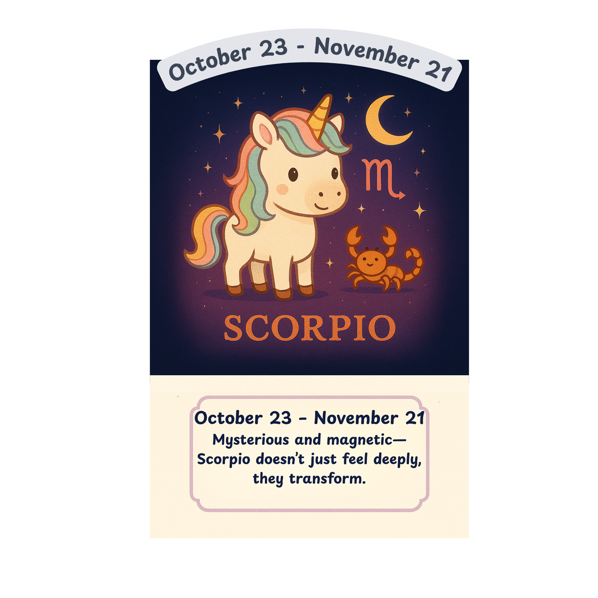 STICKER - Zodiac Unicorn - Scorpio October 23-November 21!