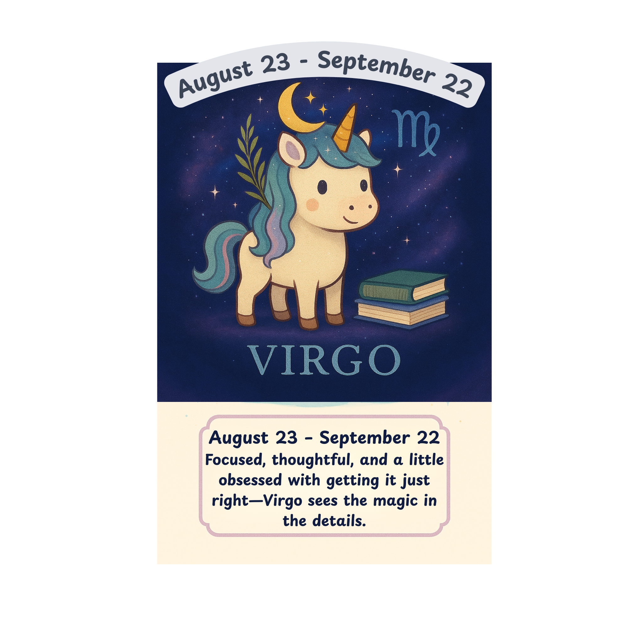 STICKER -  Zodiac Unicorn - Virgo August-September 22!