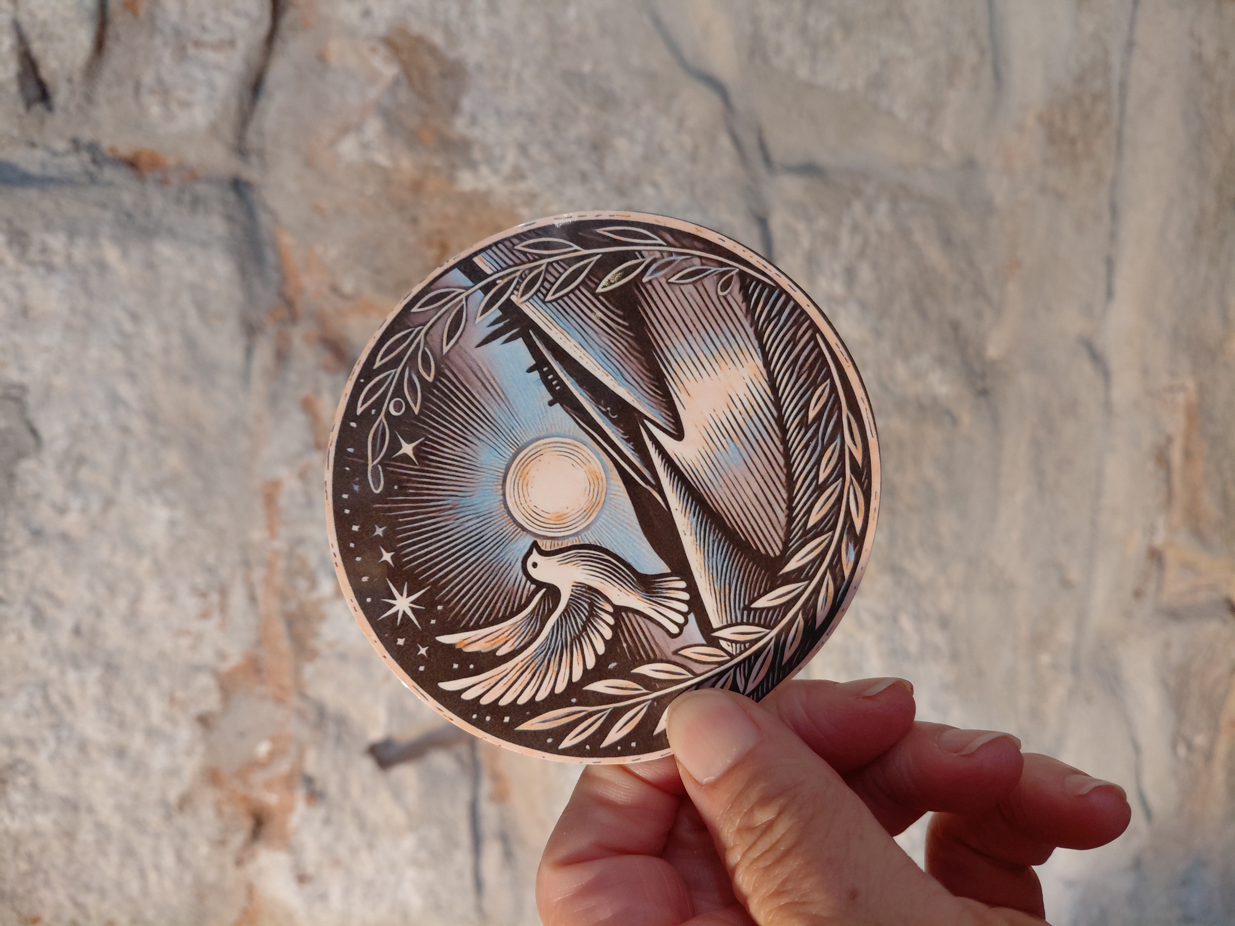 STICKER - Peace Dove in Circle