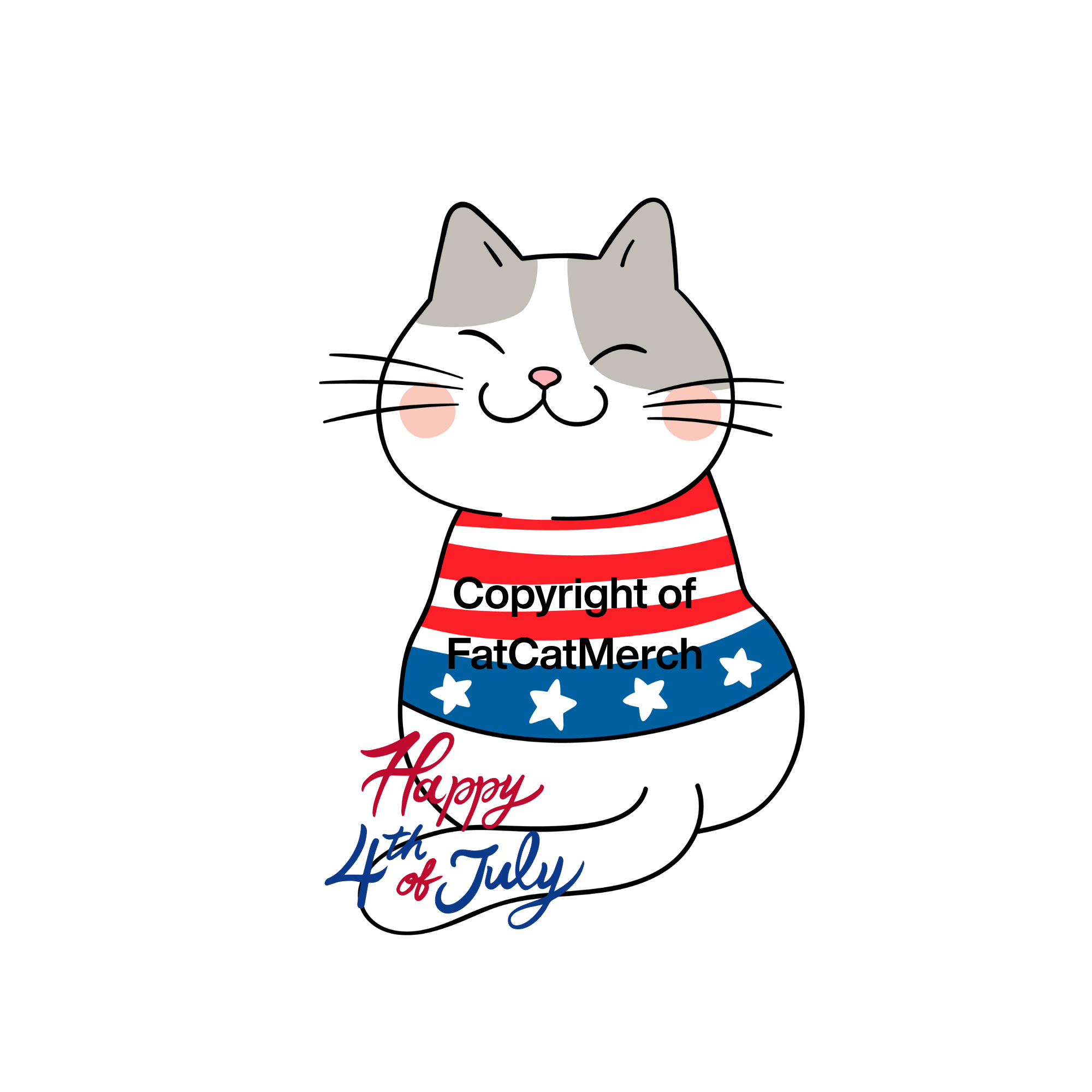 STICKER - 4th of July Cat!