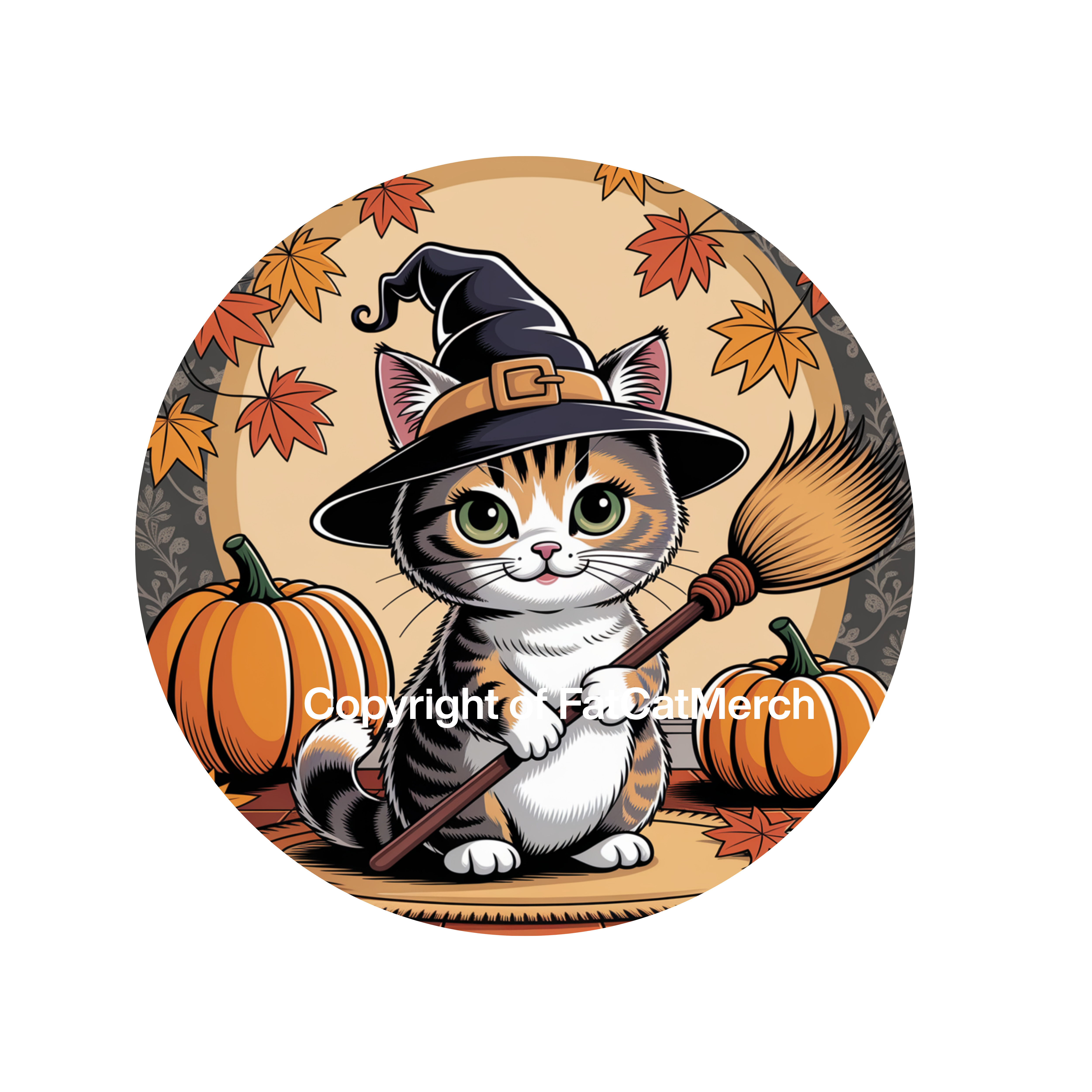 STICKER - Halloween - Adorable Cat Witch!