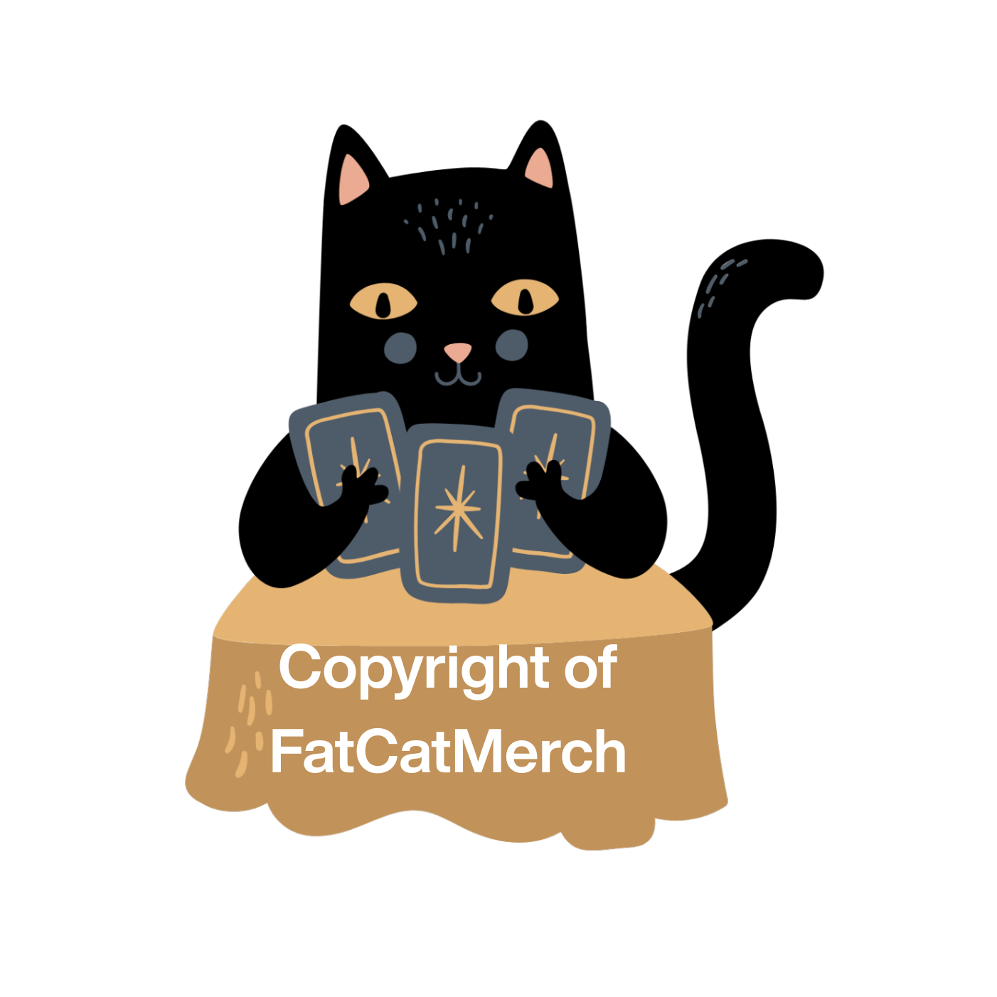 STICKER - Cat Reading Tarot Cards!