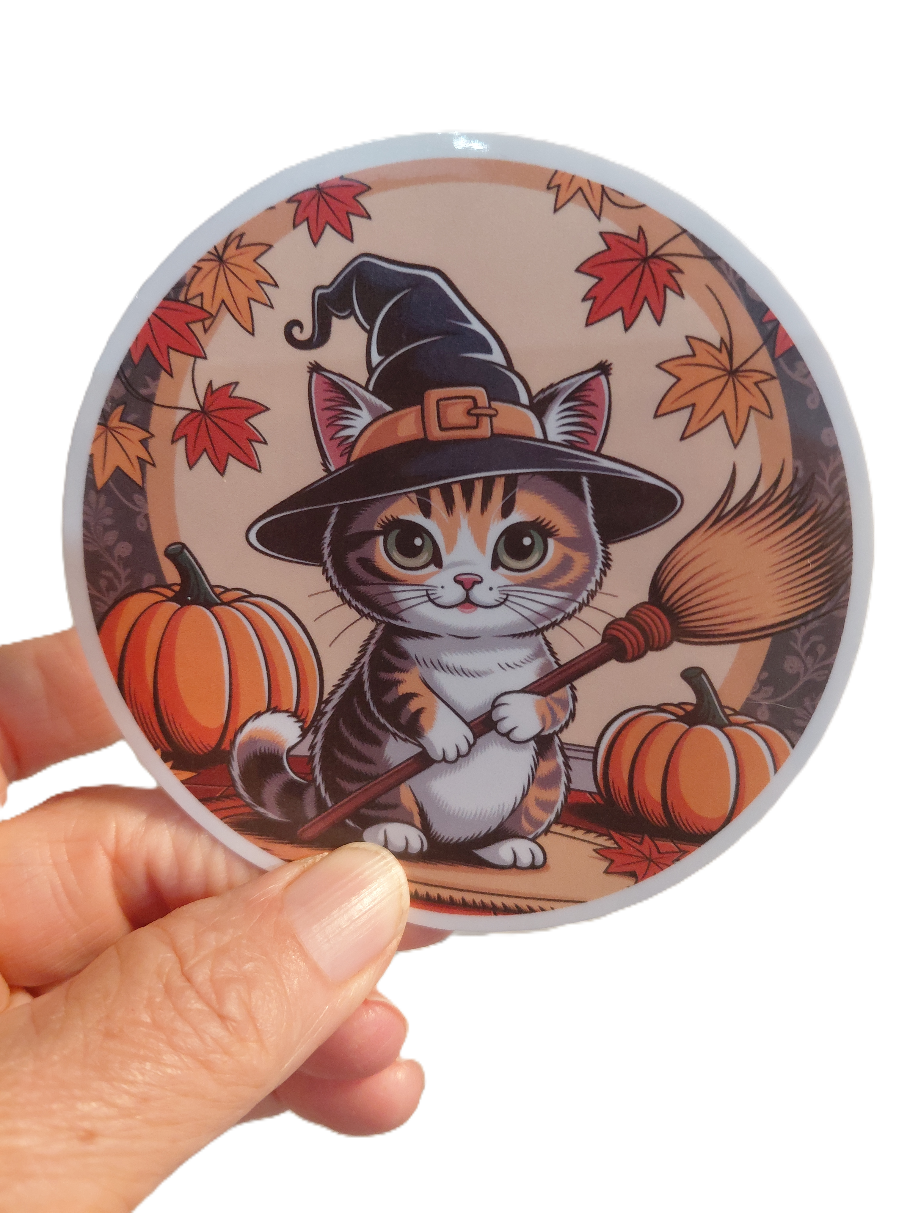 STICKER - Halloween - Adorable Cat Witch!