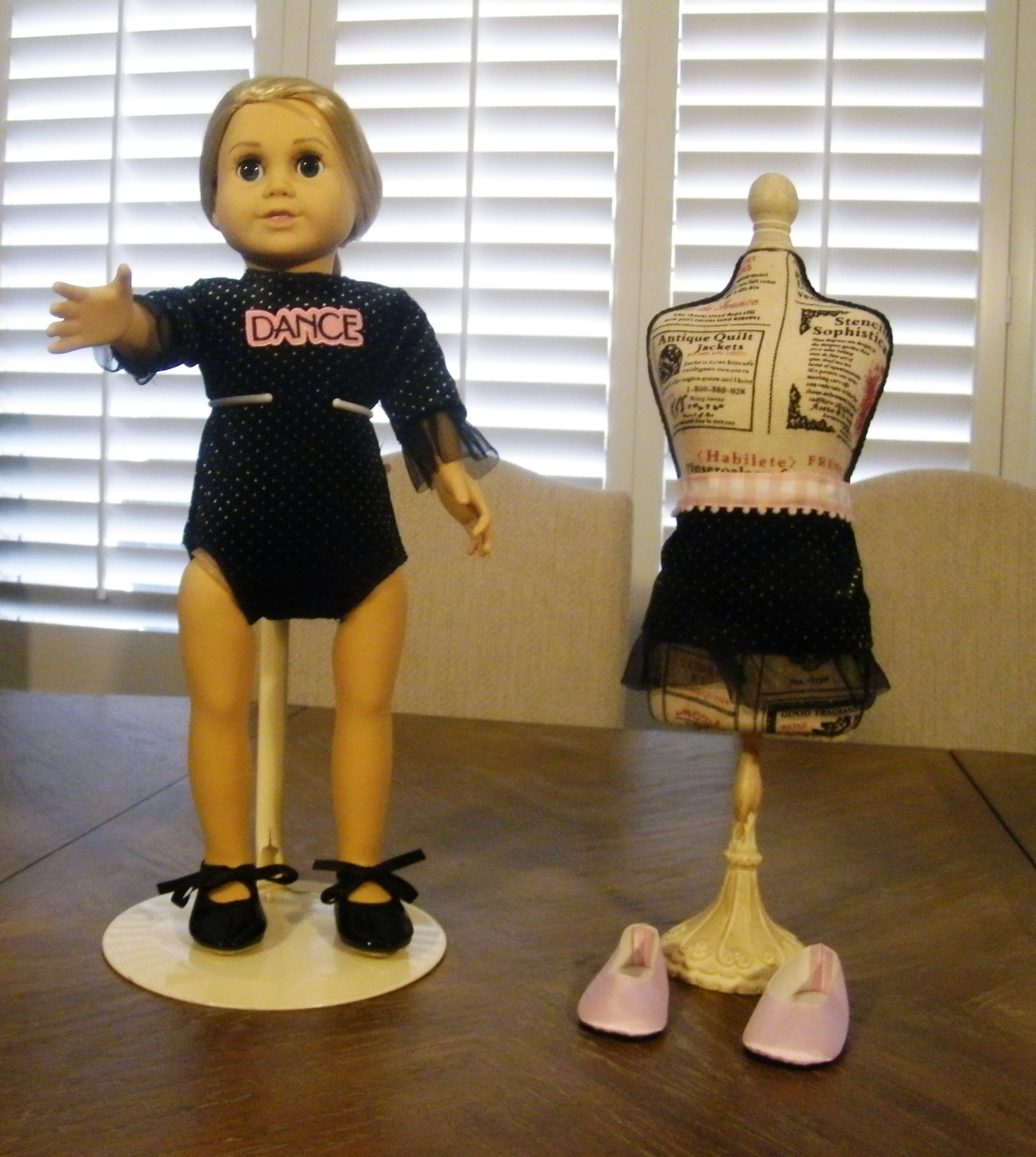 BLACK VELVET POLKA DOT DANCE SET EXTRA SKIRT AND FLATS