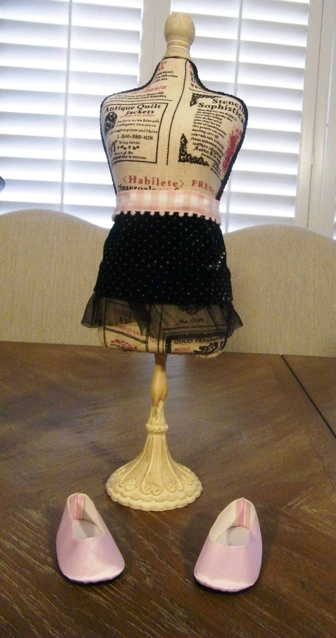 BLACK VELVET POLKA DOT DANCE SET EXTRA SKIRT AND FLATS