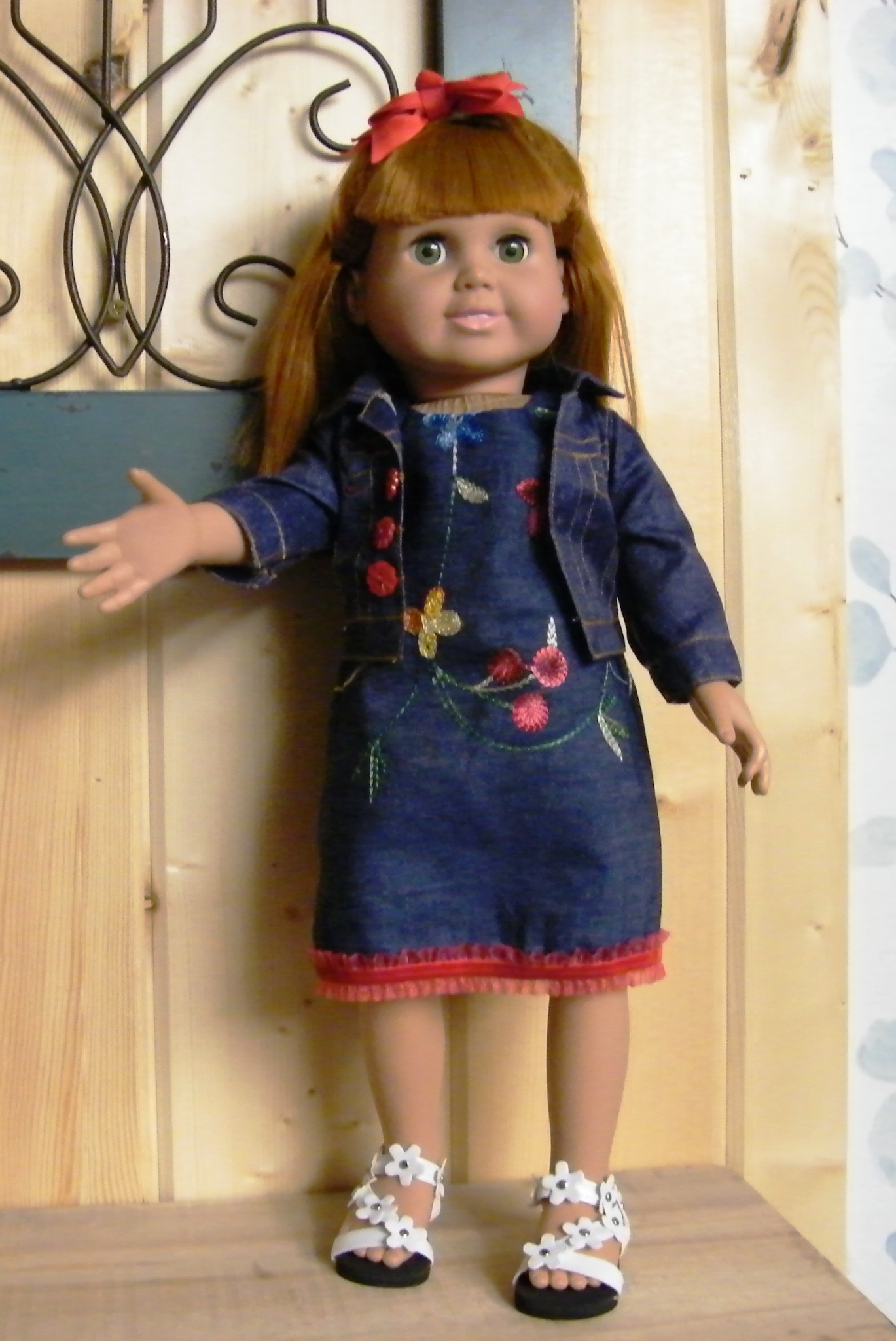 BLUE FLORAL SUMMER JEAN JACKET SET\PET DOG