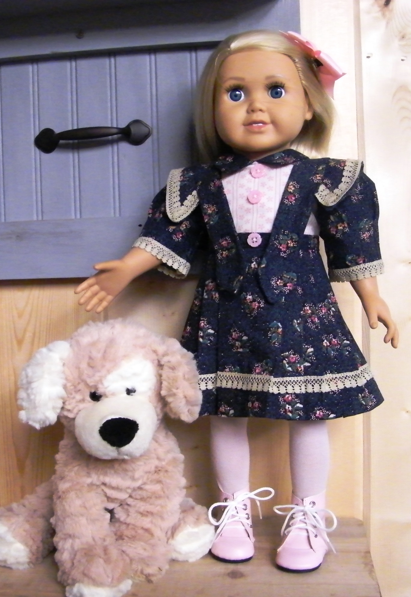 BLUE/PINK FLORAL VICTORIAN DRESS