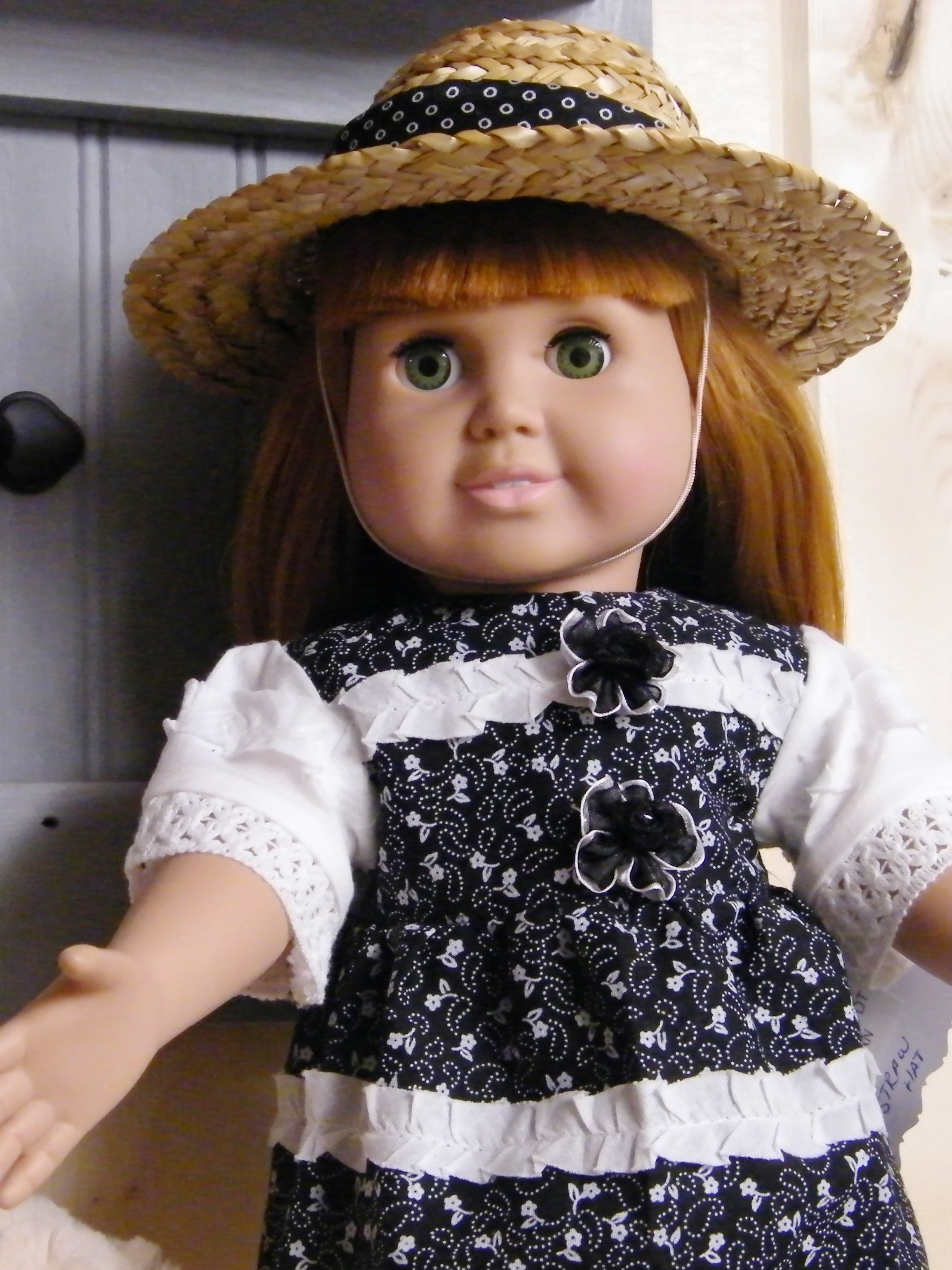 BLACK WHITE SUMMER  DRESS WITH HAT