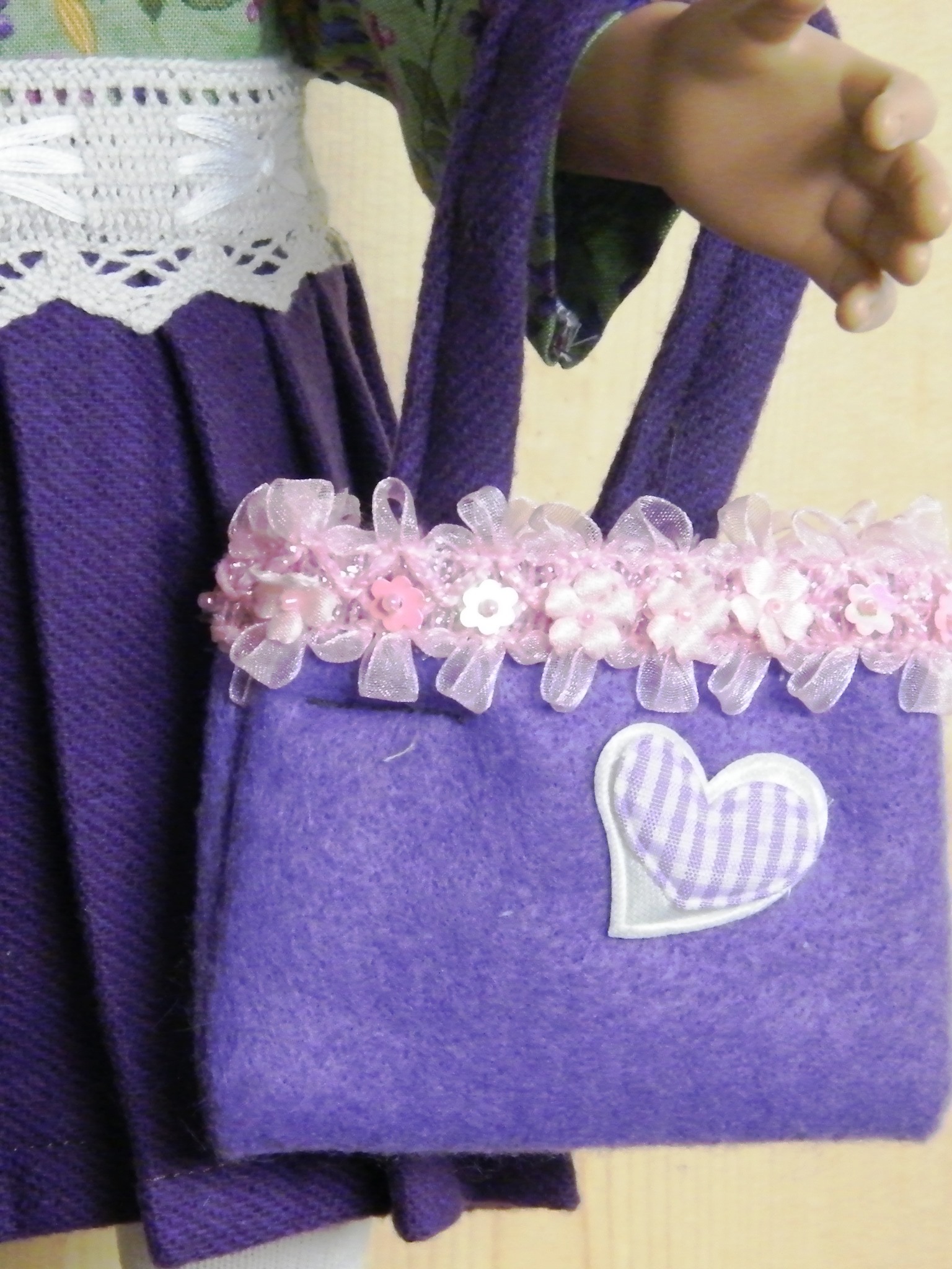 PURPLE WOOL DRESS/HANDBAG