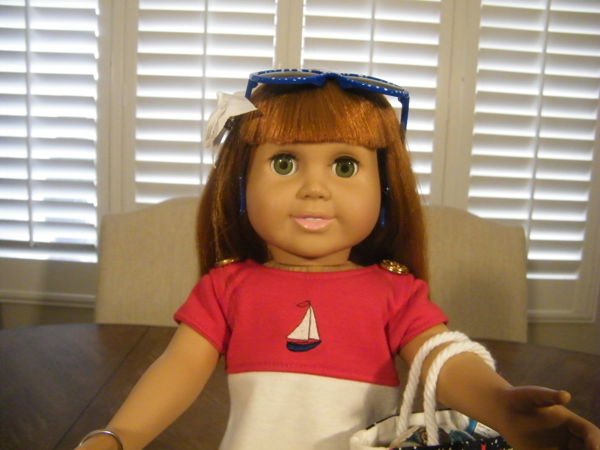 RED WHITE NAUTICAL SAILING DRESS AND ACCESSORIES