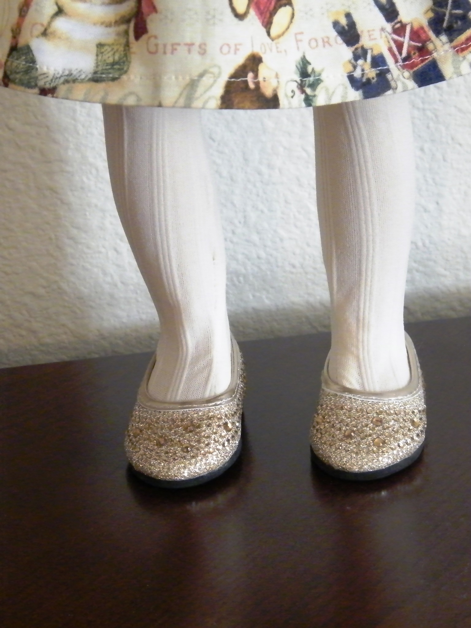 PLAID CHRISTMAS THEMED DRESS W/TEDDY BEAR