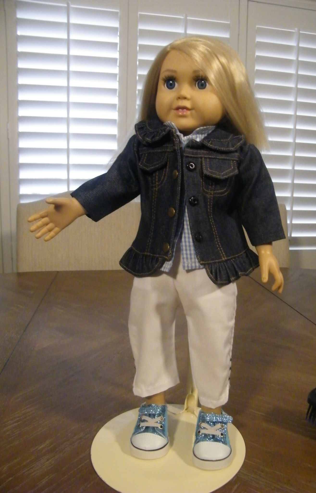 RUFFLED JEAN JACKET PANT SET