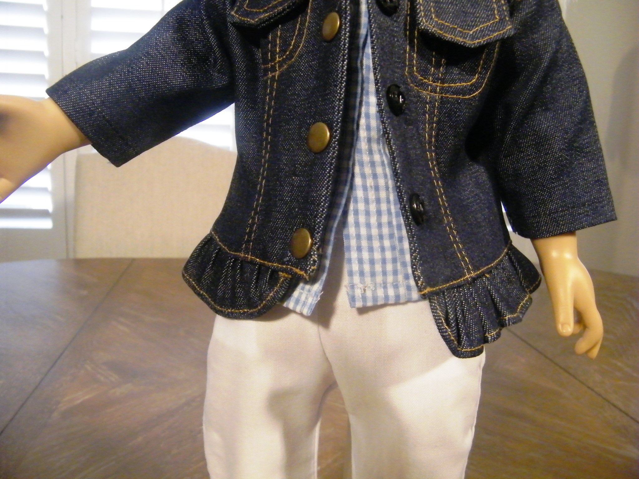RUFFLED JEAN JACKET PANT SET