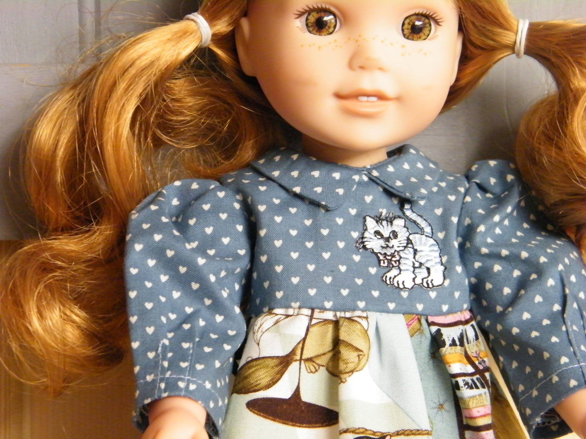 BLUE HEART KITTEN DRESS