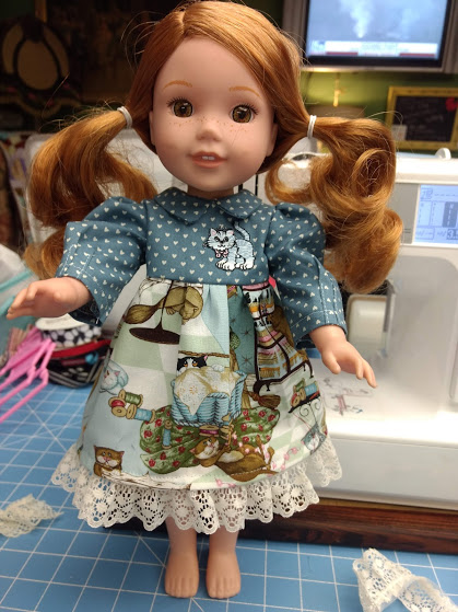 BLUE HEART KITTEN DRESS