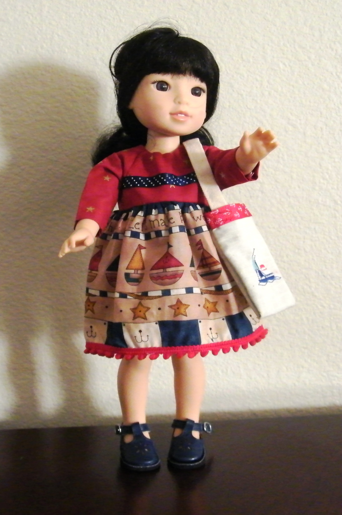 RED BLUE SAILBOAT DRESS