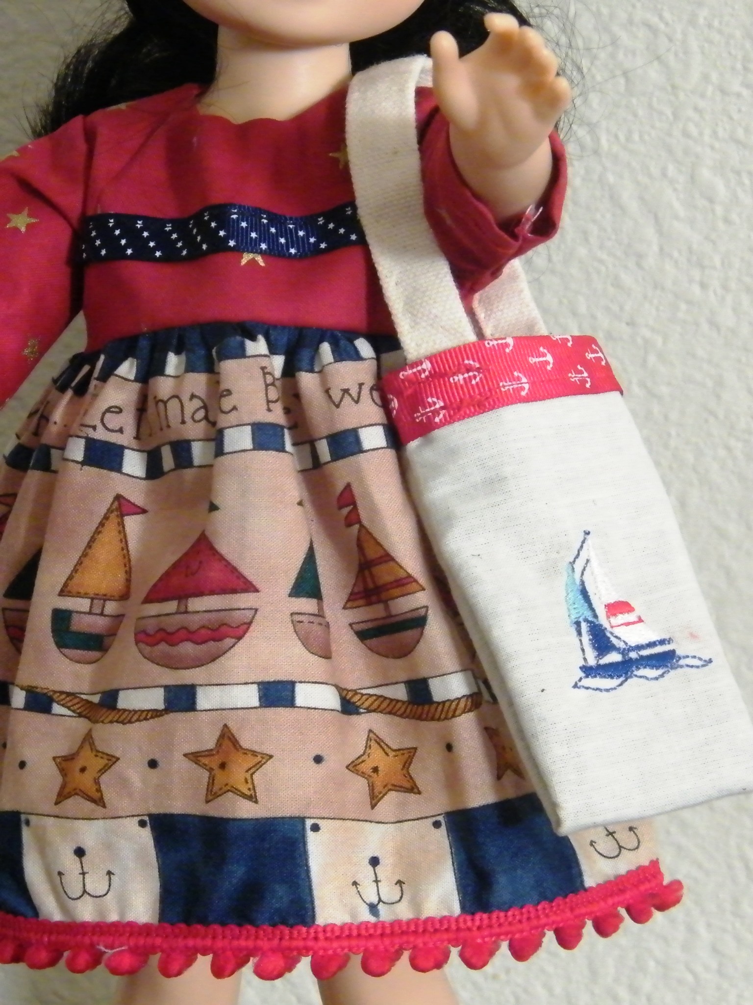 RED BLUE SAILBOAT DRESS