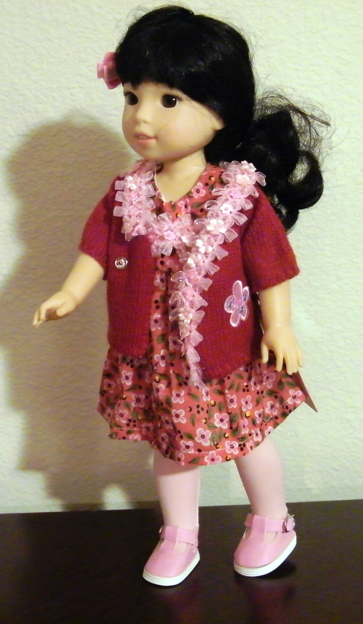 RED FLORAL DRESS W/SWEATER